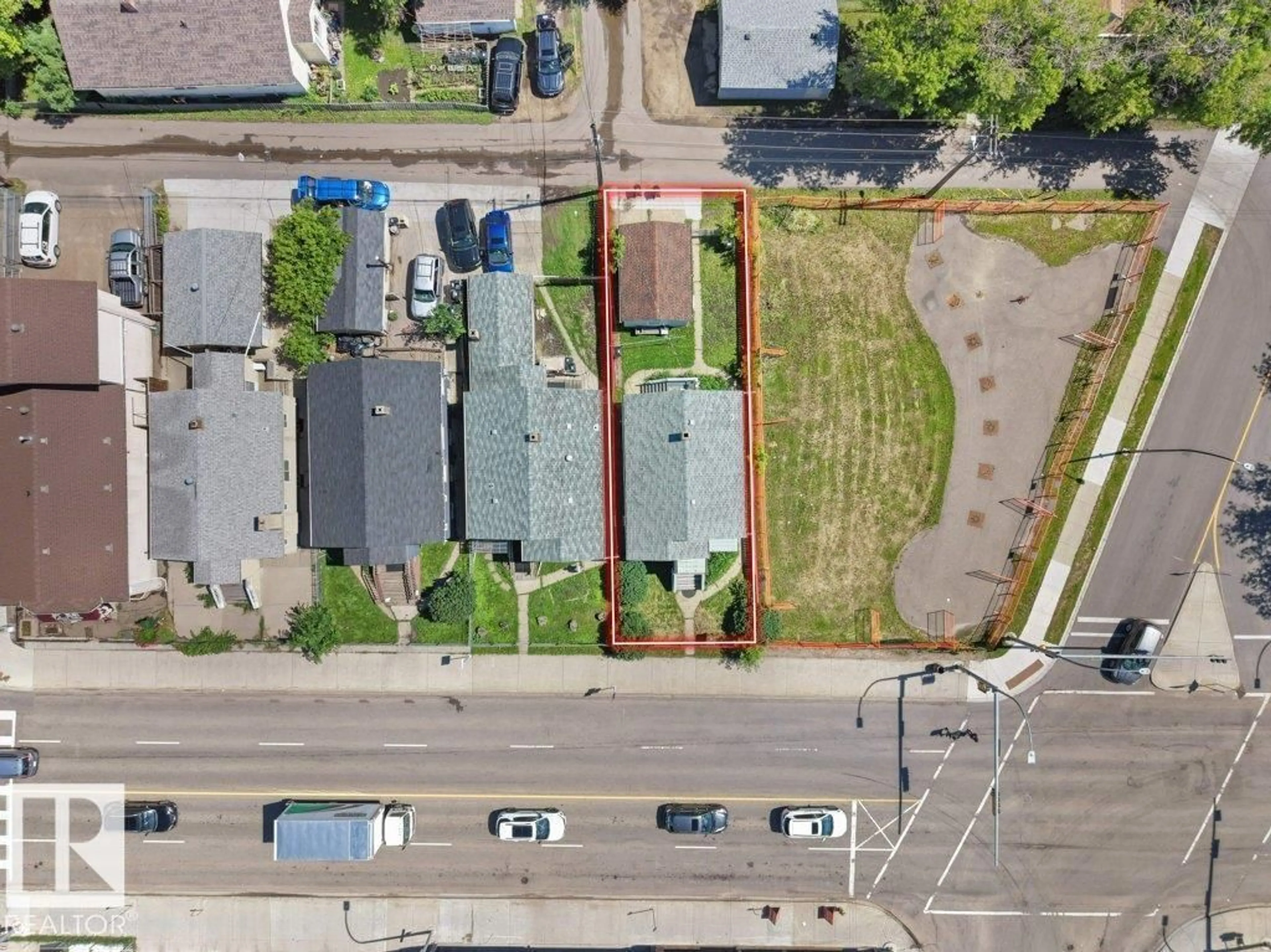 A pic from outside/outdoor area/front of a property/back of a property/a pic from drone, street for 10857 97 ST, Edmonton Alberta T5H2M6