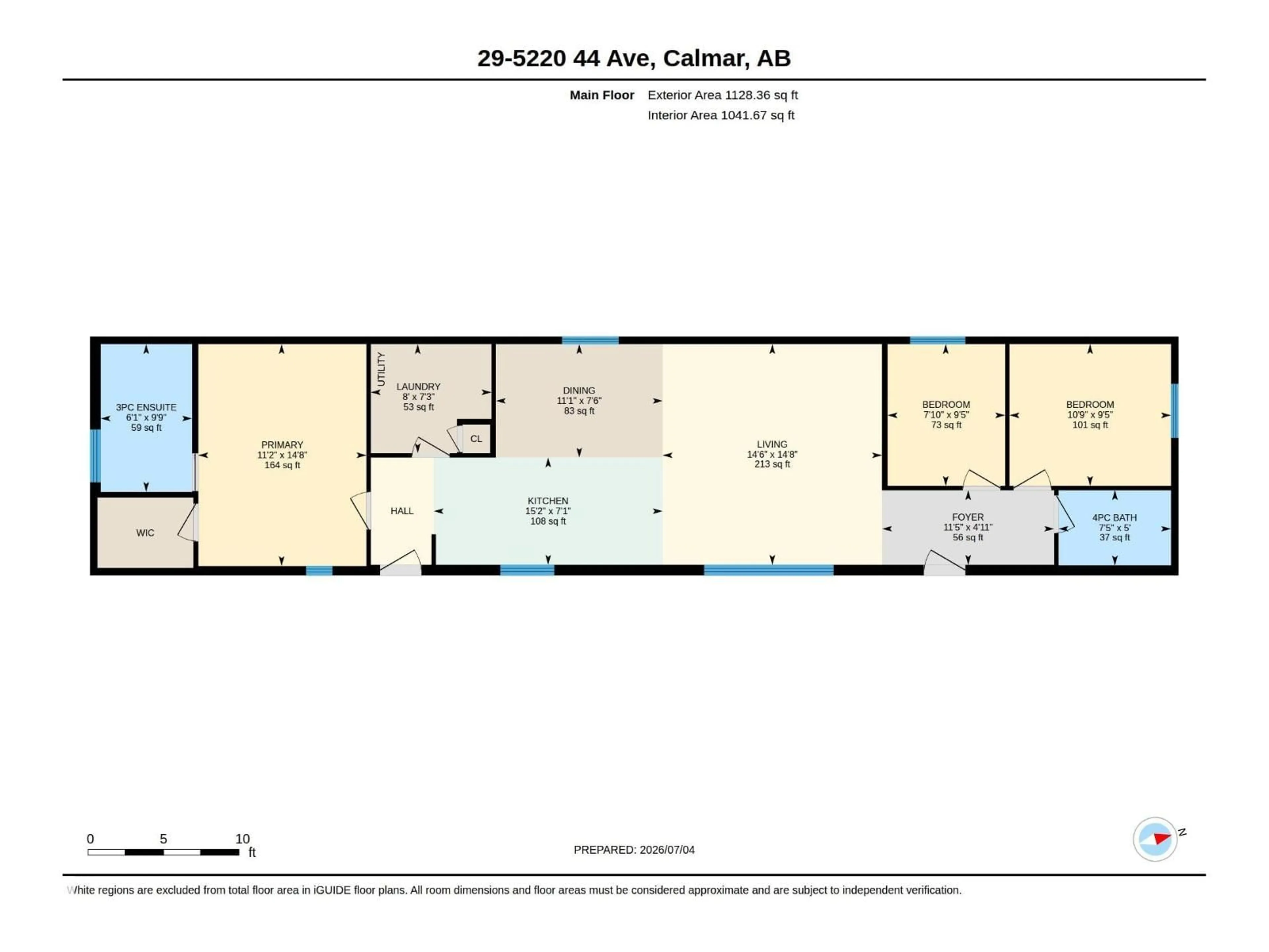 Floor plan for 29 - 5220 44 AV, Calmar Alberta T0C0S0