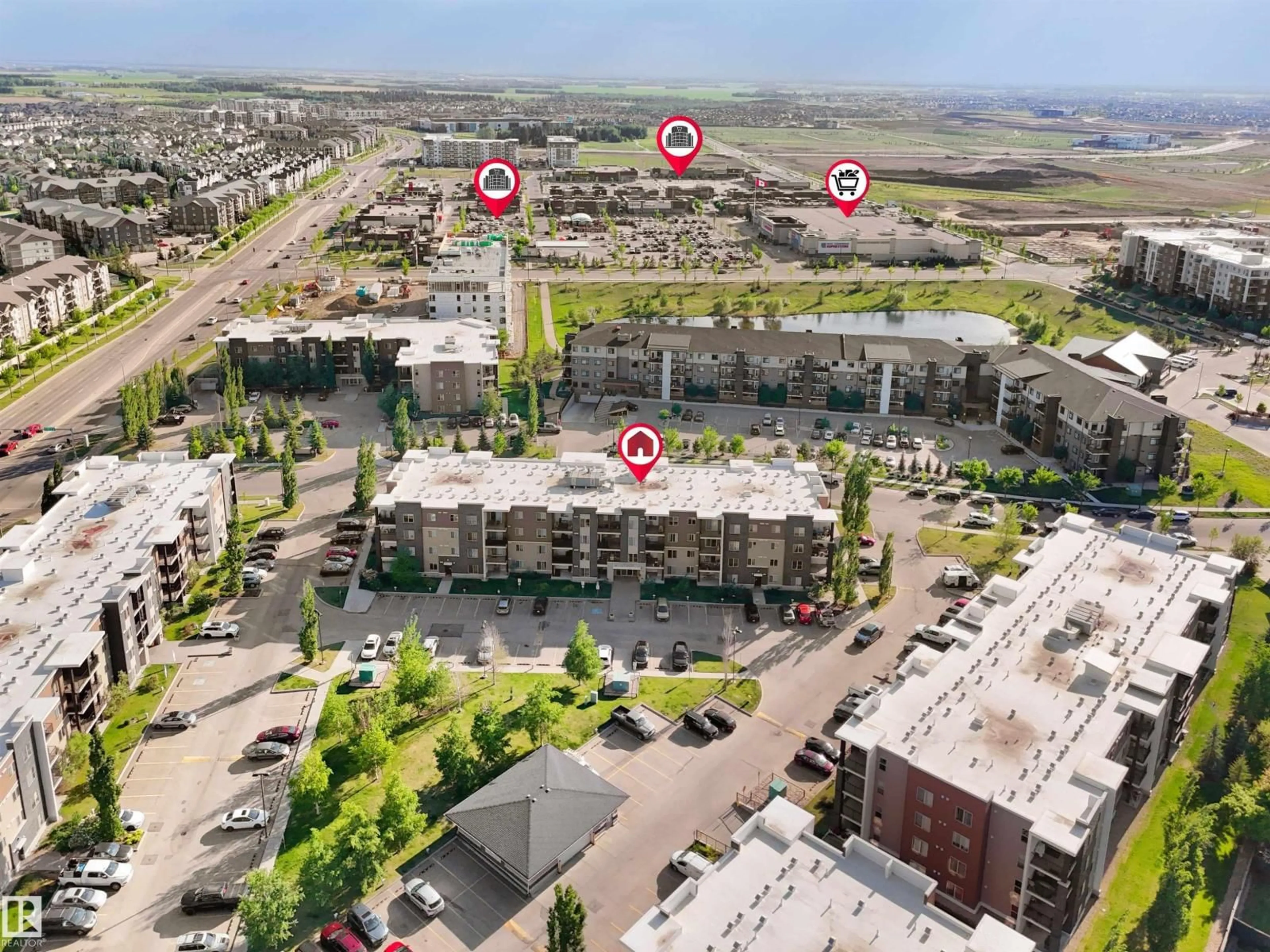 A pic from outside/outdoor area/front of a property/back of a property/a pic from drone, street for 313 - 11820 22 AV, Edmonton Alberta T6W2A2