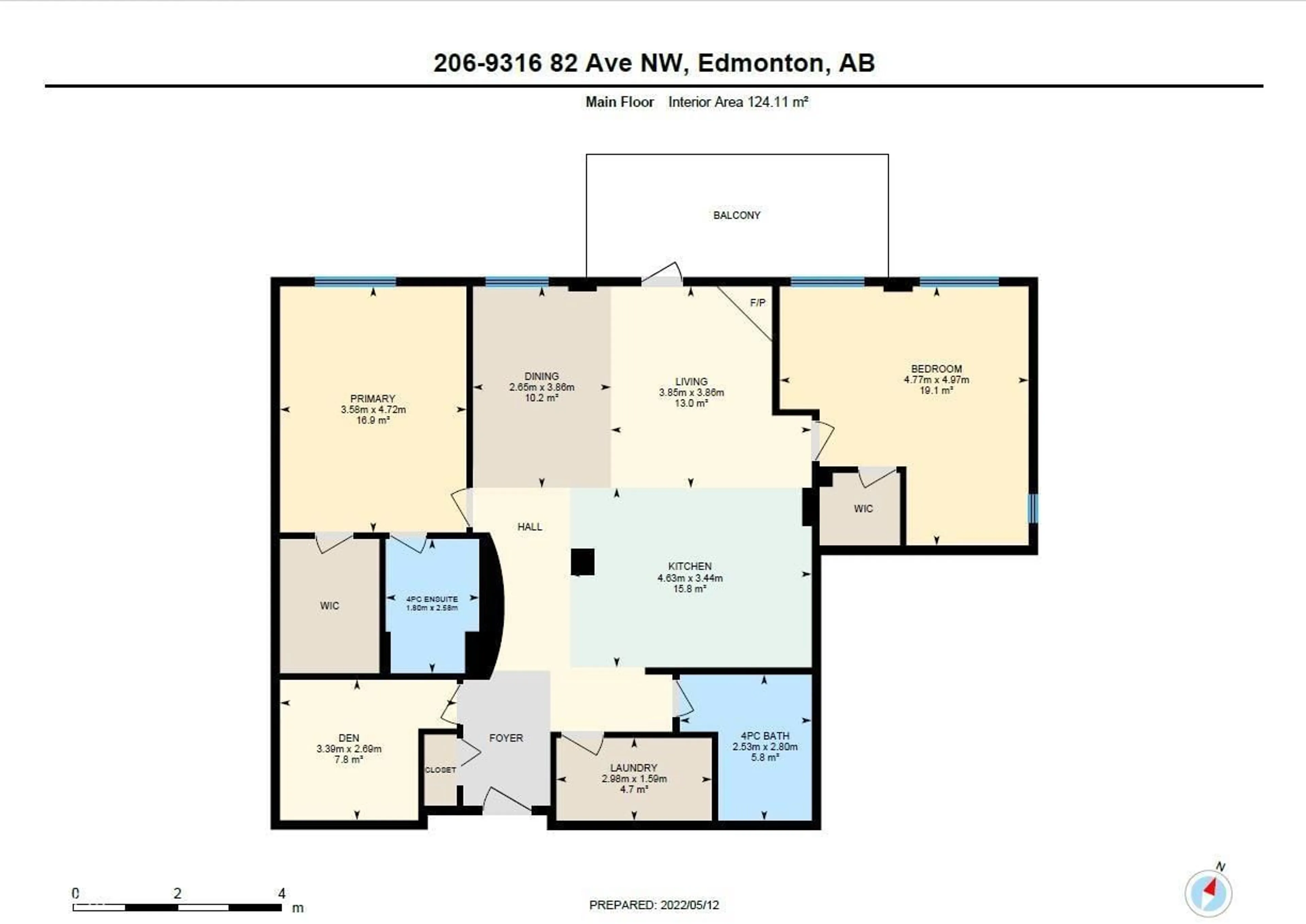 Floor plan for #206 - 9316 82 AV, Edmonton Alberta T6C0Z6