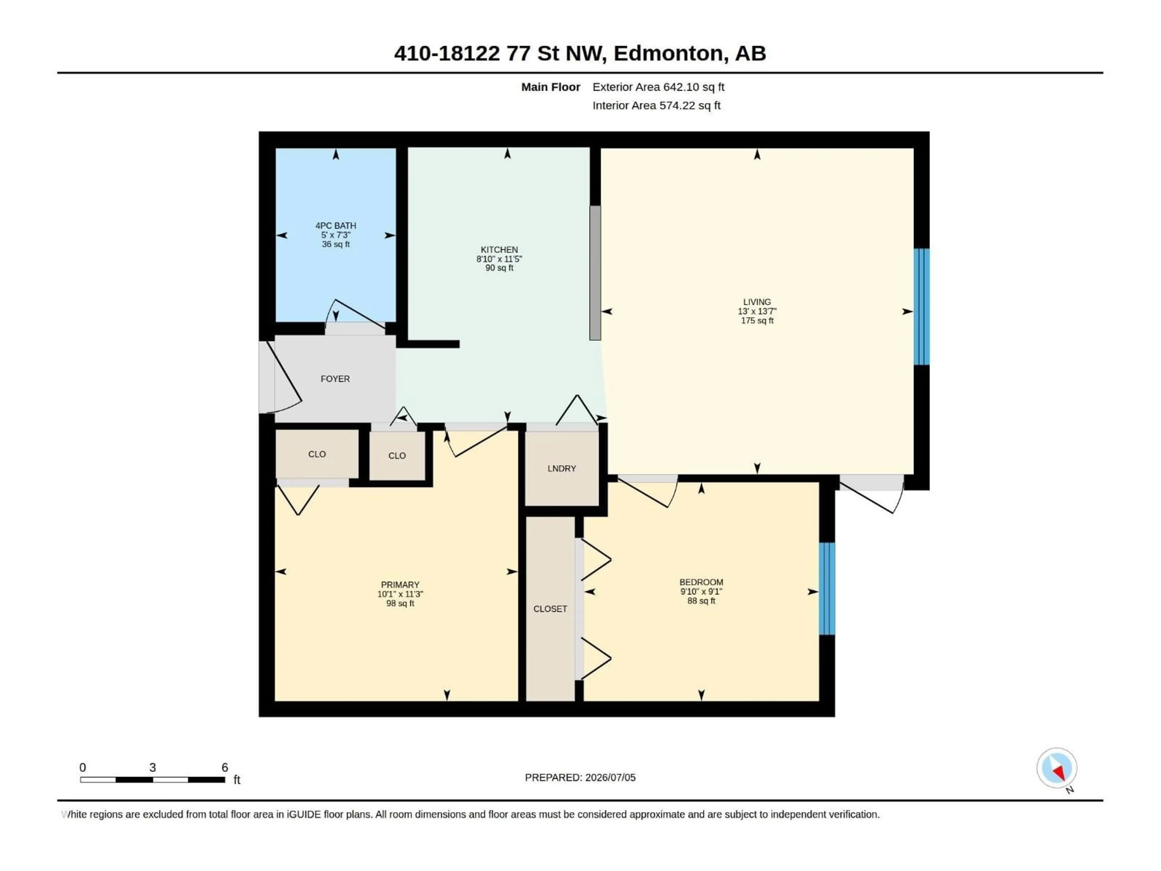 Floor plan for 410 18122 77 ST NW, Edmonton Alberta T5Z0N7
