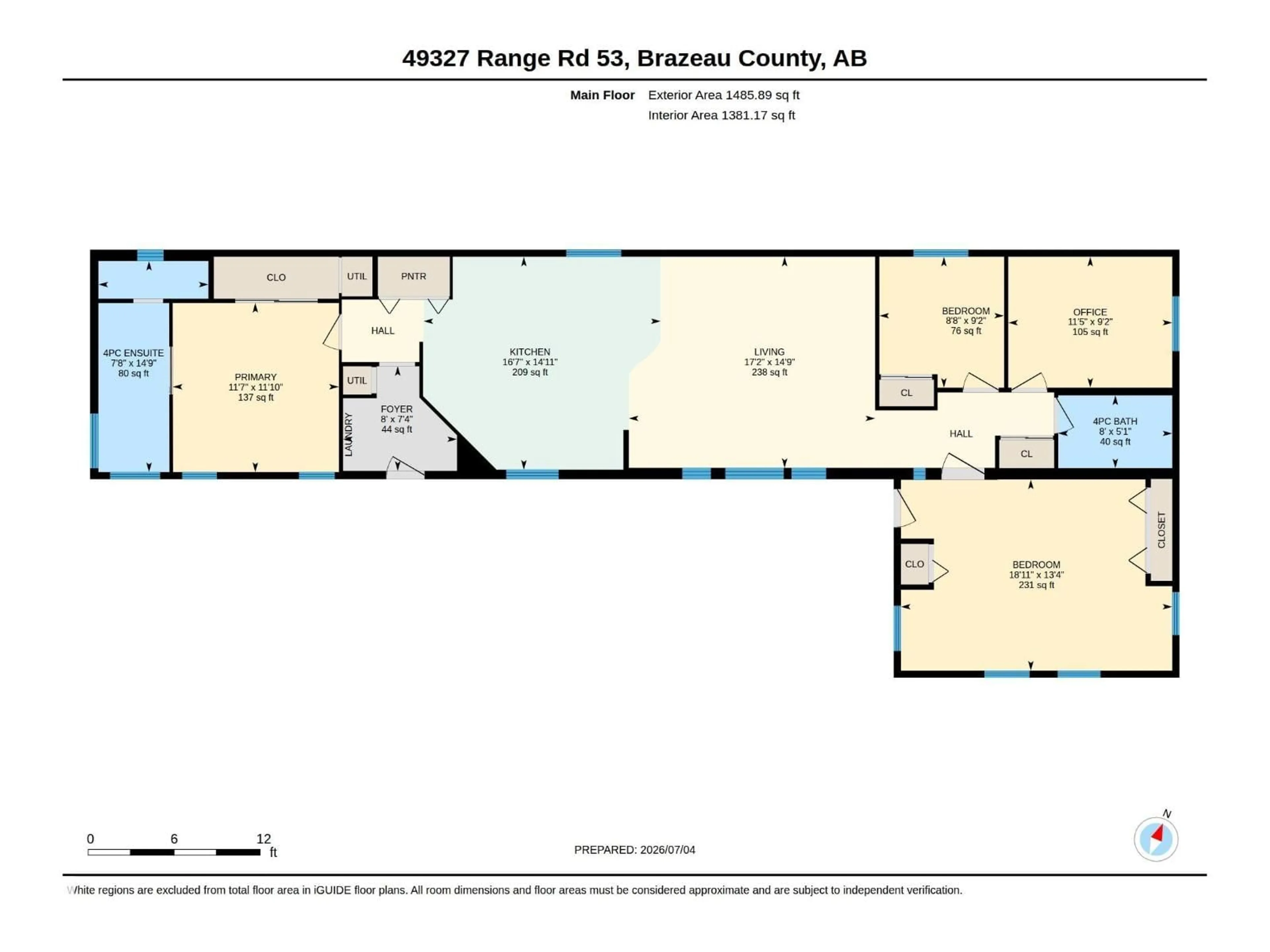 Floor plan for 49327 RGE RD 53, Rural Brazeau County Alberta T0C1W0
