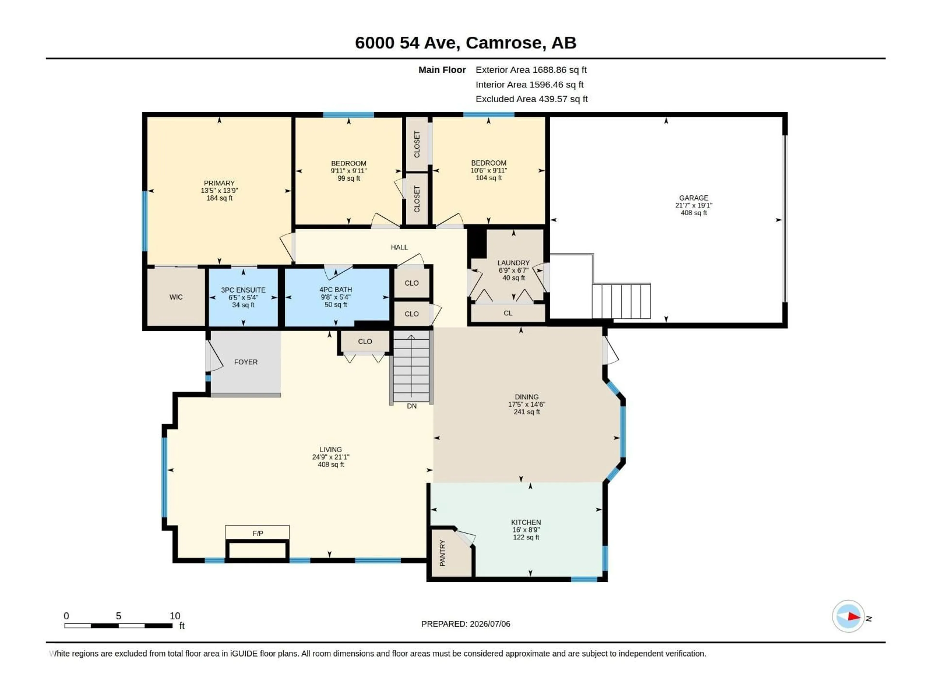 Floor plan for 6000 54 AV, Camrose Alberta T4V4G6