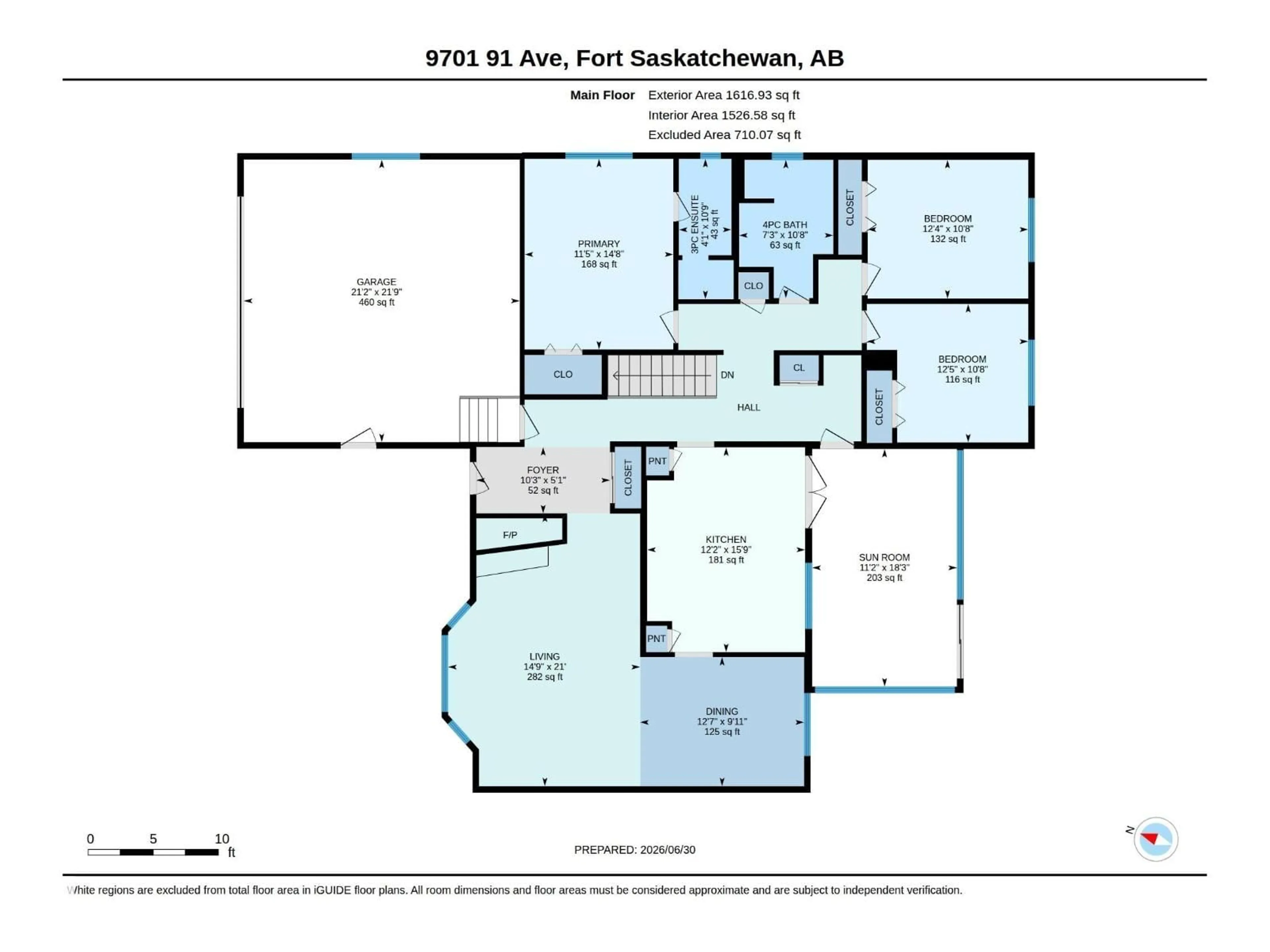Floor plan for 9701 91 AV, Fort Saskatchewan Alberta T8L1M7