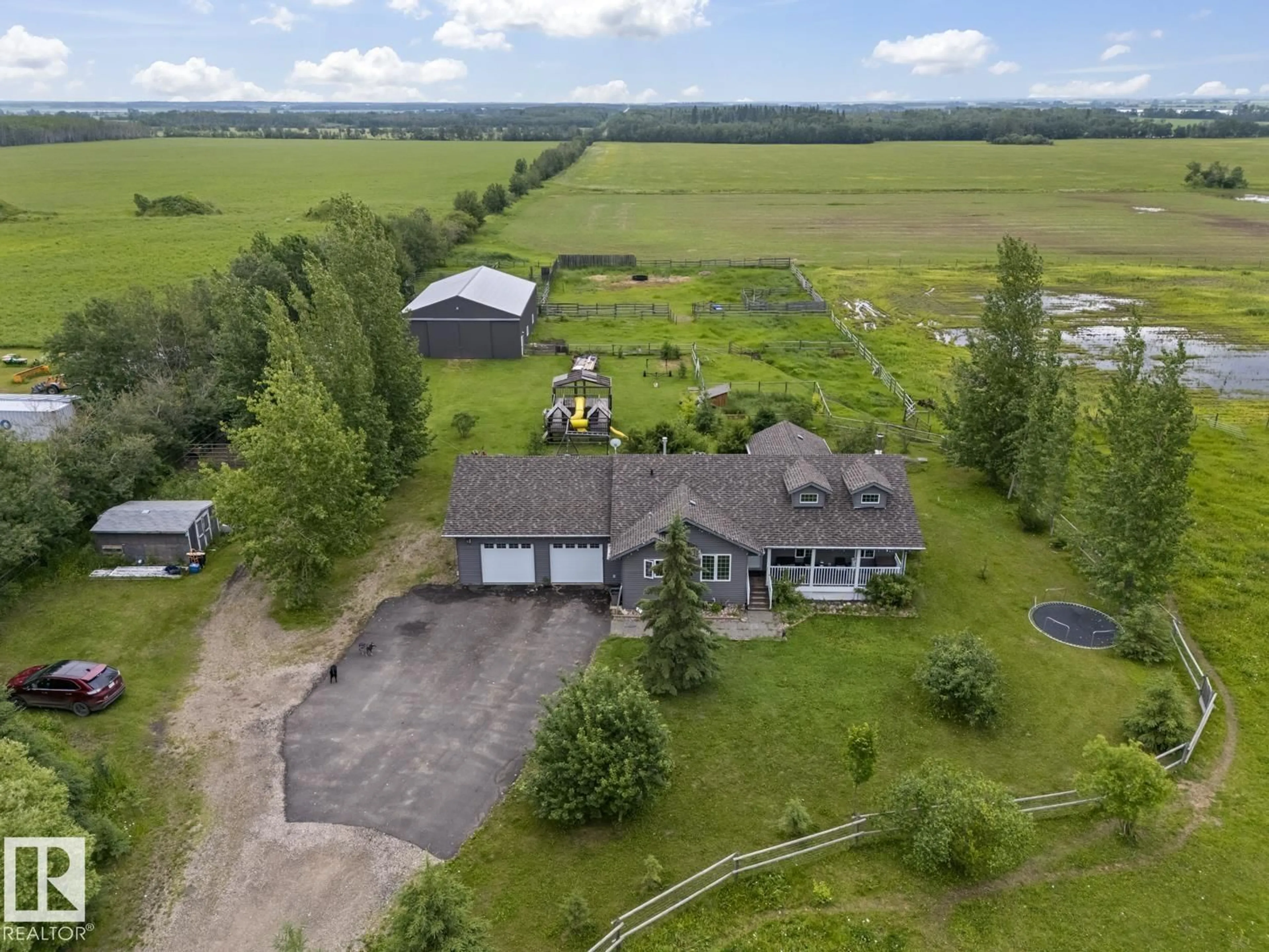 A pic from outside/outdoor area/front of a property/back of a property/a pic from drone, unknown for 62031 RGE RD 455, Rural Bonnyville M.D. Alberta T9N2J6