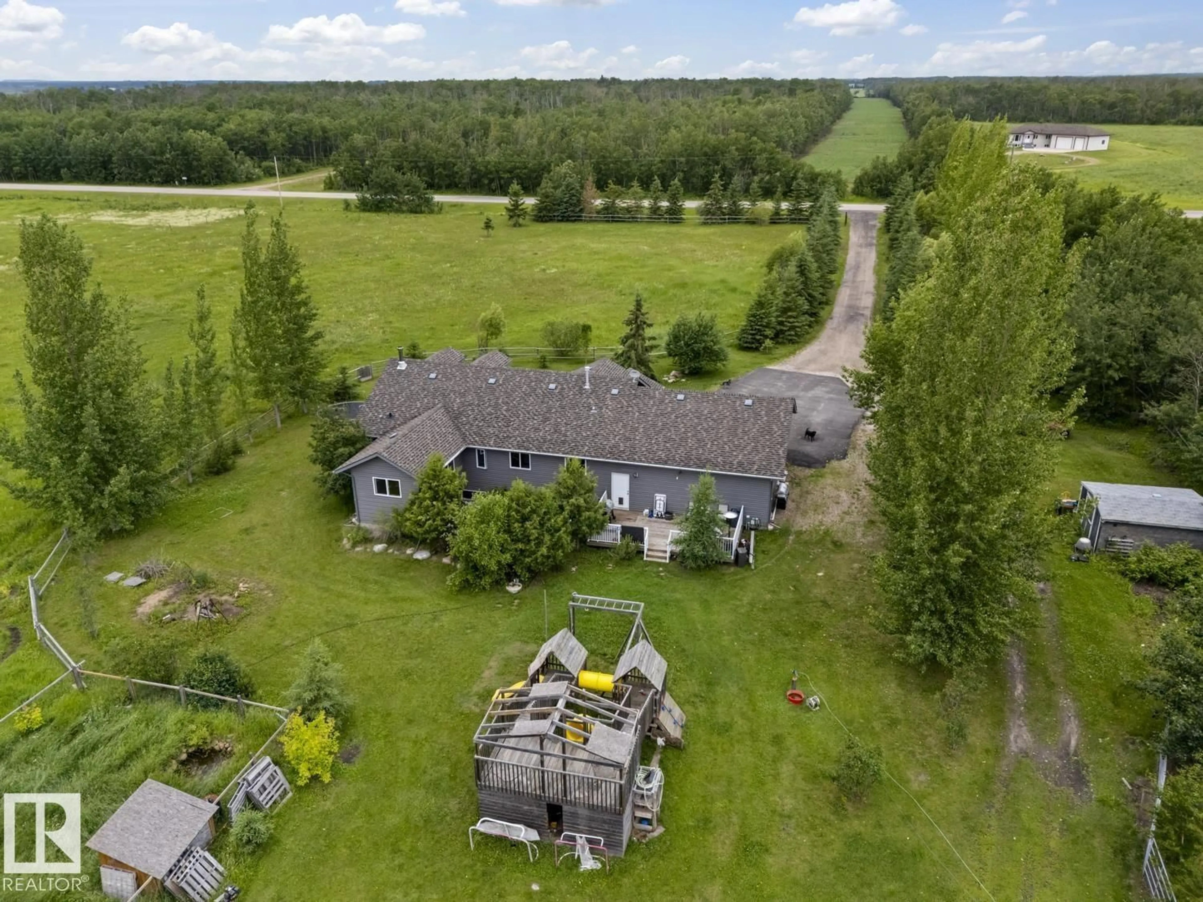 A pic from outside/outdoor area/front of a property/back of a property/a pic from drone, unknown for 62031 RGE RD 455, Rural Bonnyville M.D. Alberta T9N2J6