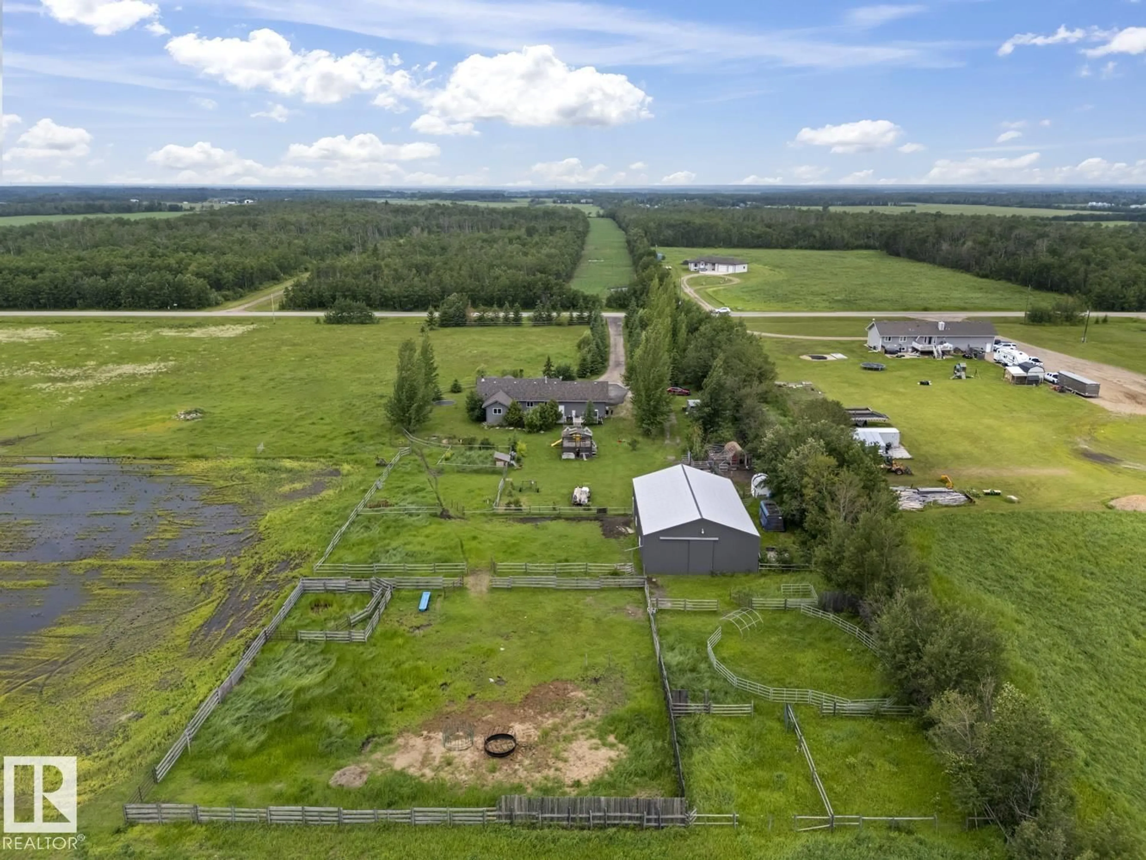 A pic from outside/outdoor area/front of a property/back of a property/a pic from drone, unknown for 62031 RGE RD 455, Rural Bonnyville M.D. Alberta T9N2J6