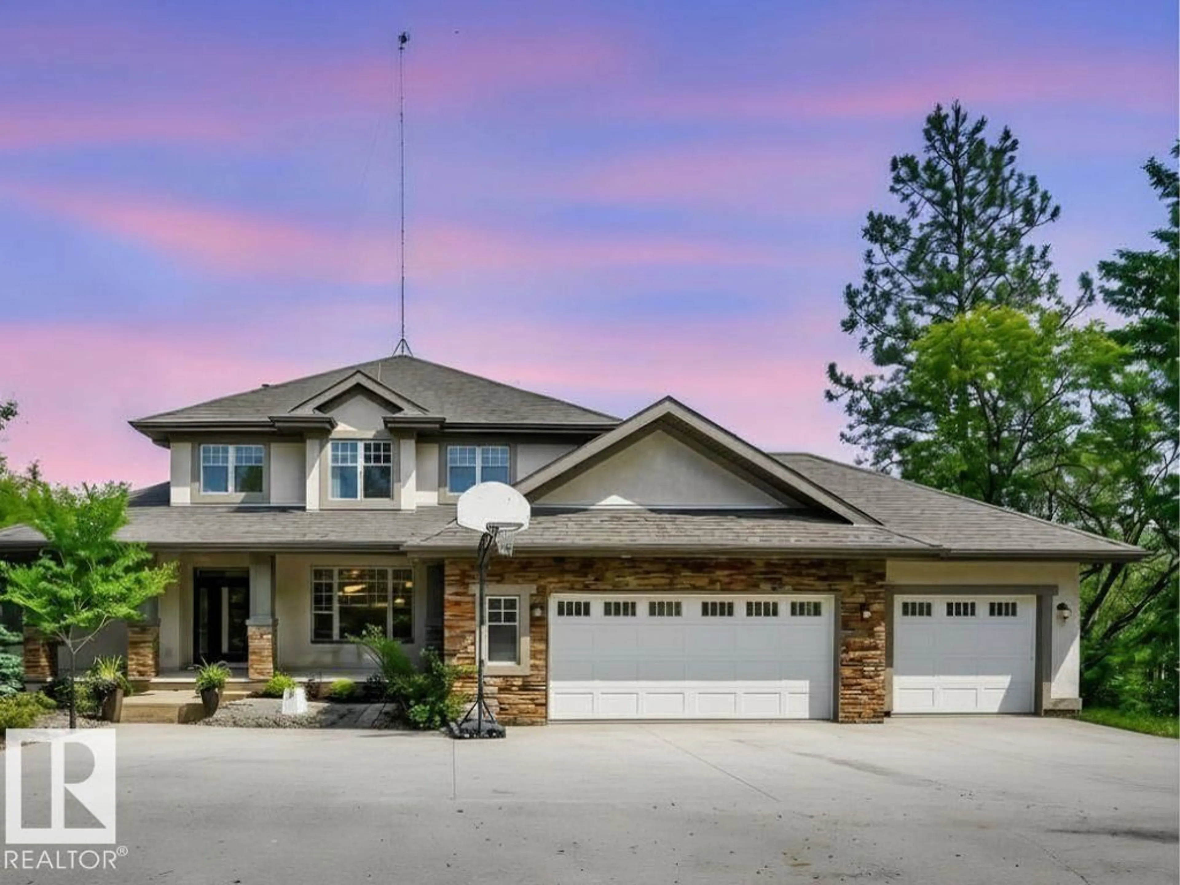 Home with brick exterior material, street for 8 - 25431 TWP ROAD 512 A, Rural Parkland County Alberta T7Y1A8