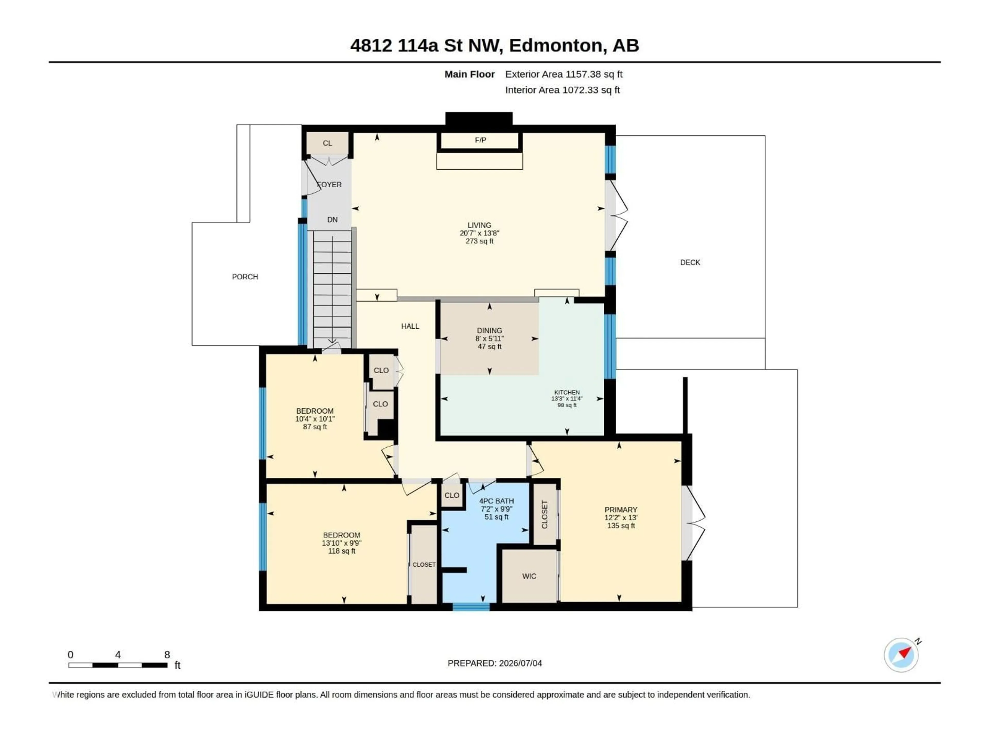 Floor plan for NW - 4812 114A ST, Edmonton Alberta T6H3M4