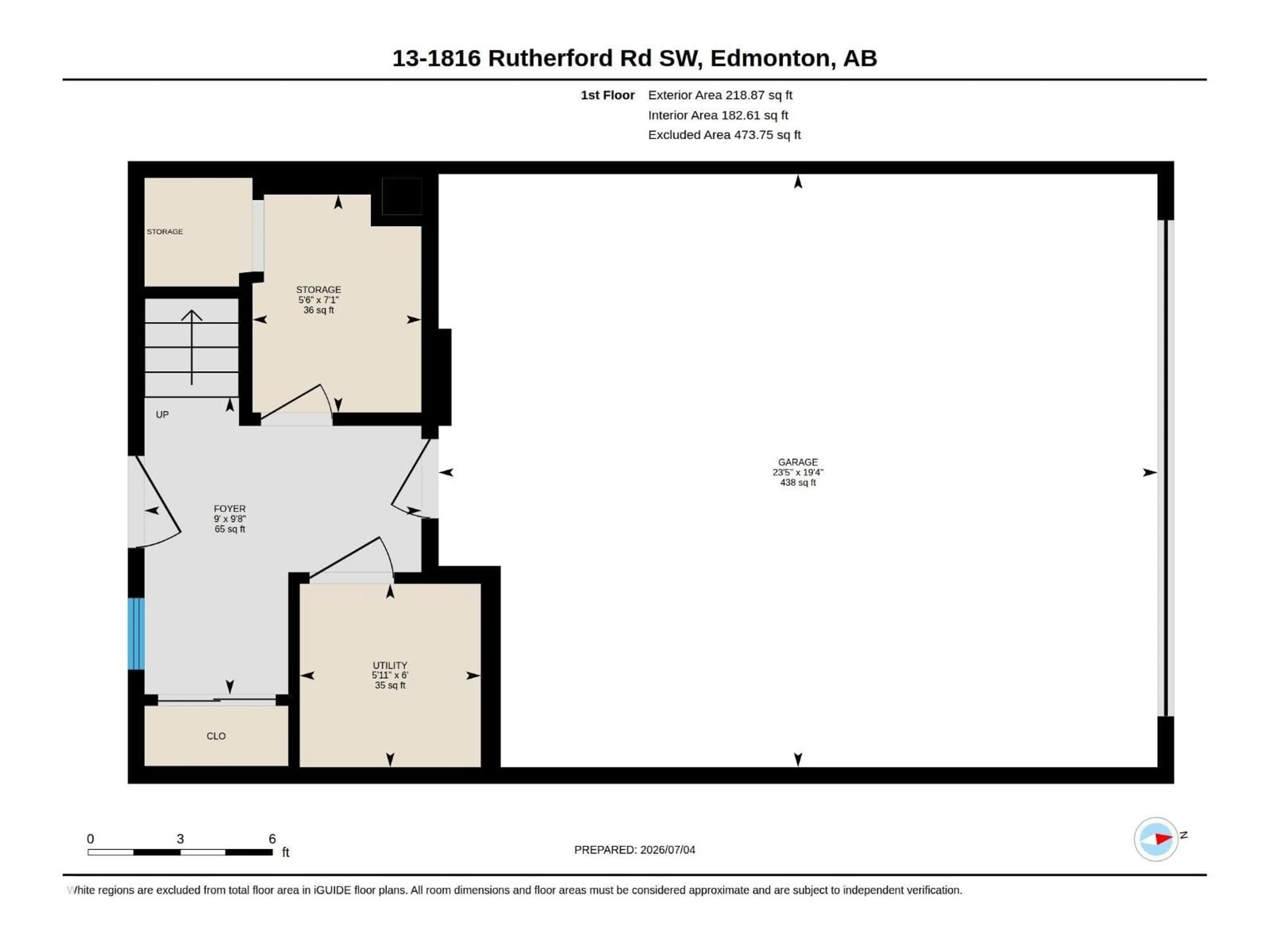 Floor plan for #13 - 1816 RUTHERFORD RD, Edmonton Alberta T6W2K6