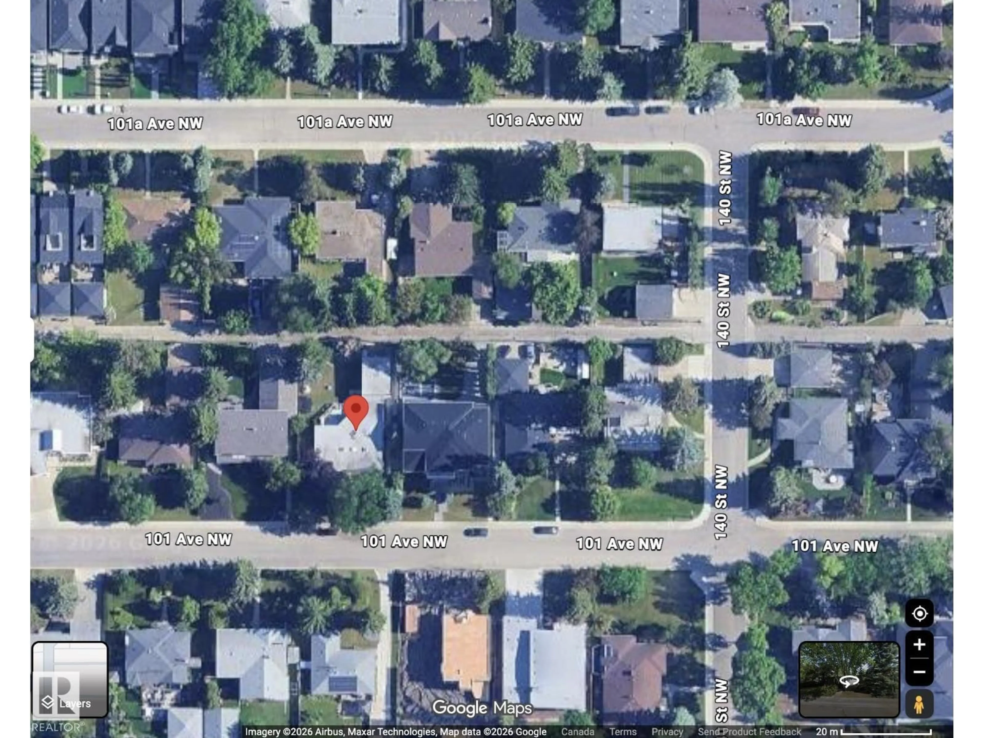A pic from outside/outdoor area/front of a property/back of a property/a pic from drone, street for 14013 101A AV, Edmonton Alberta T5N0L2