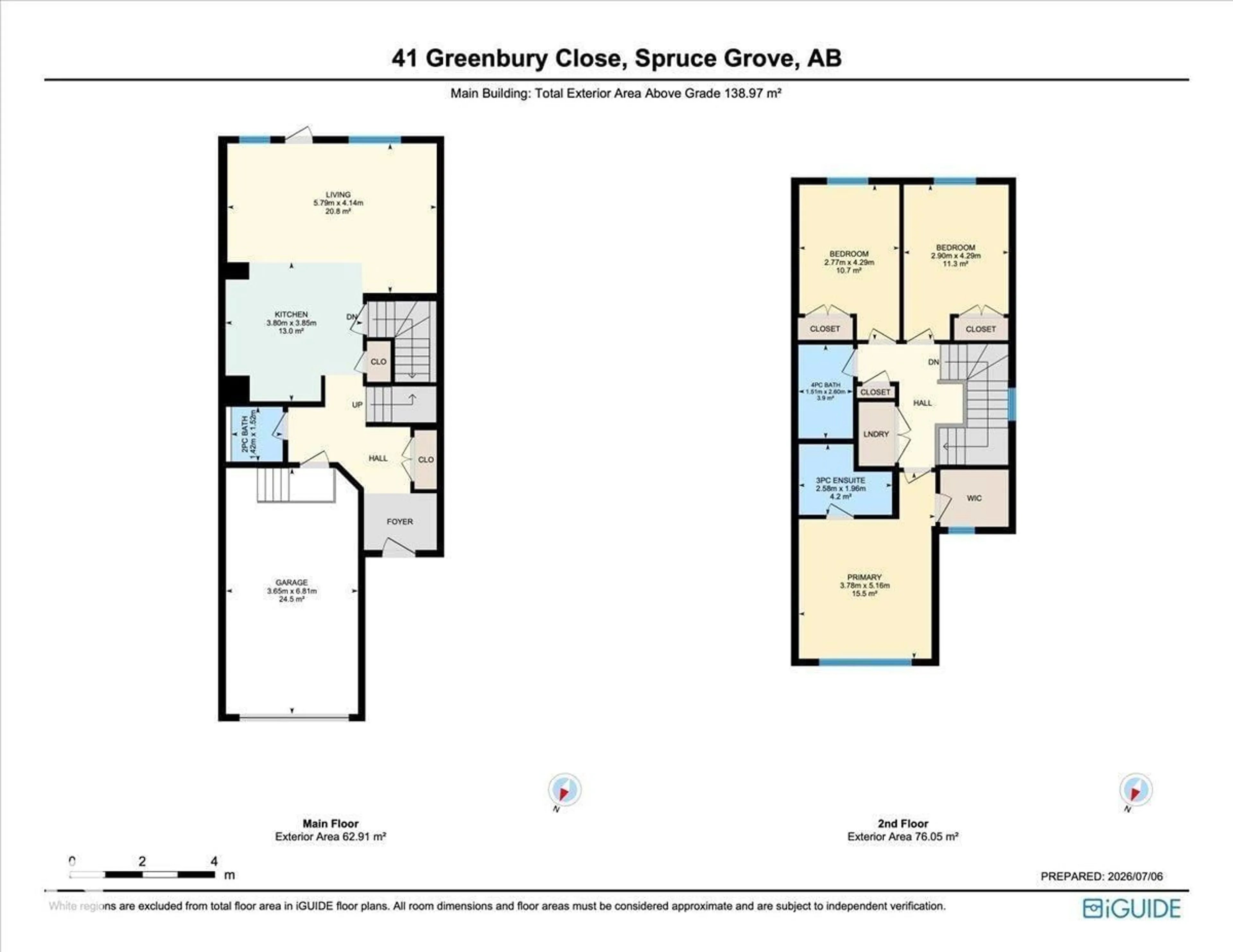 Floor plan for 41 GREENBURY CL, Spruce Grove Alberta T7X0L9
