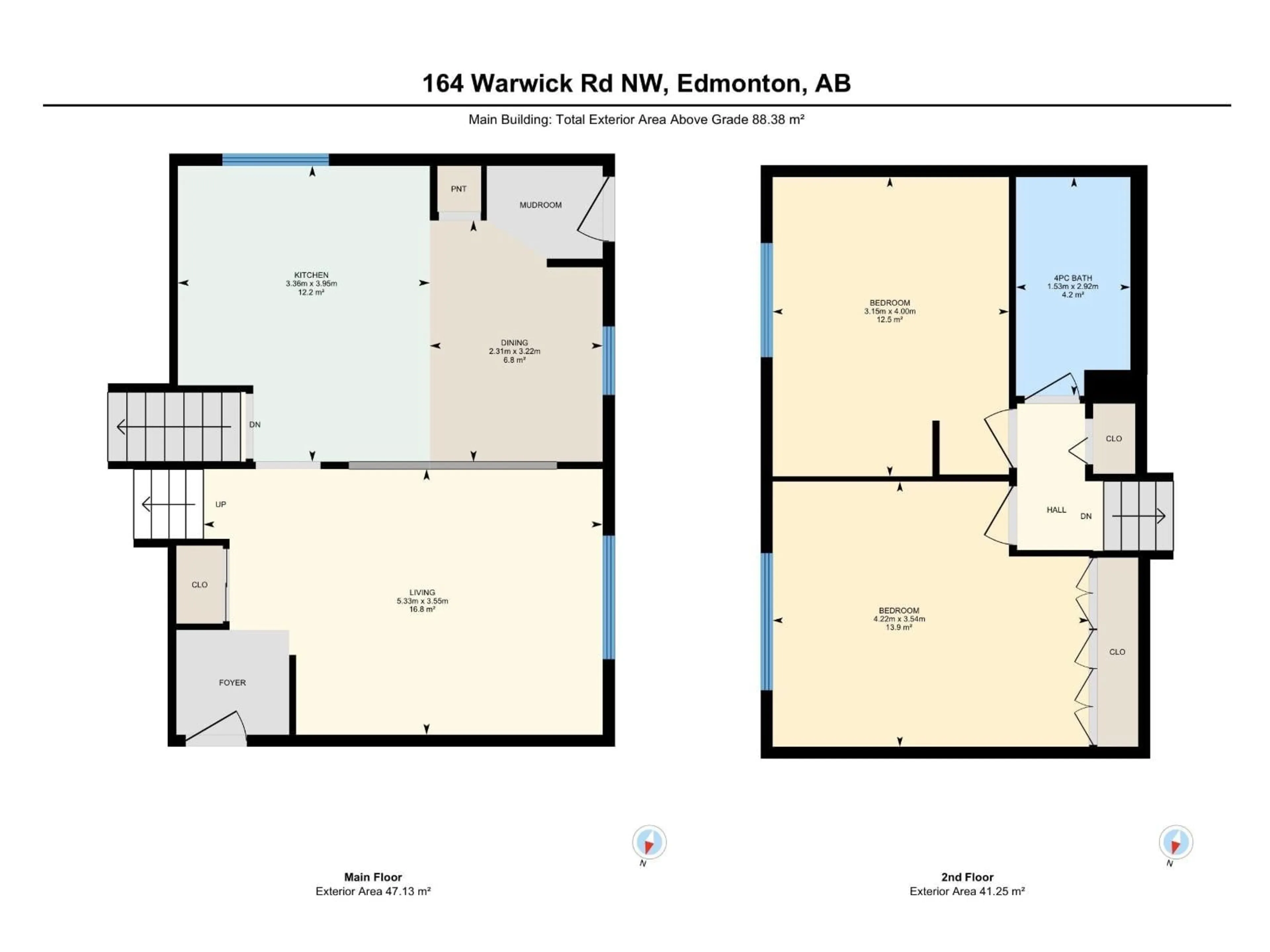 Floor plan for 164 WARWICK RD, Edmonton Alberta T5X4P8