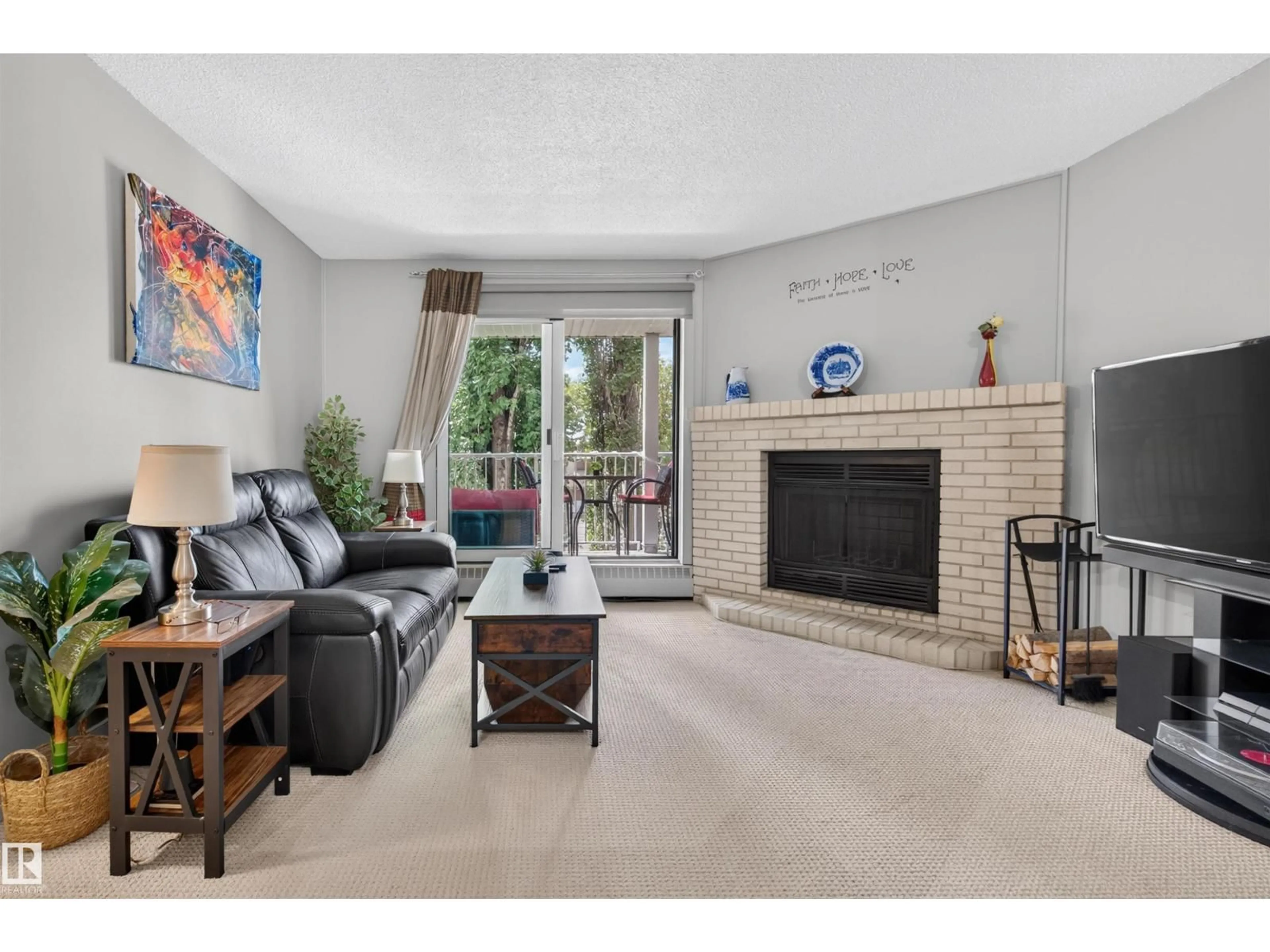 Living room with furniture, ceramic/tile floor for #302 - 11020 19 AV, Edmonton Alberta T6J6P5