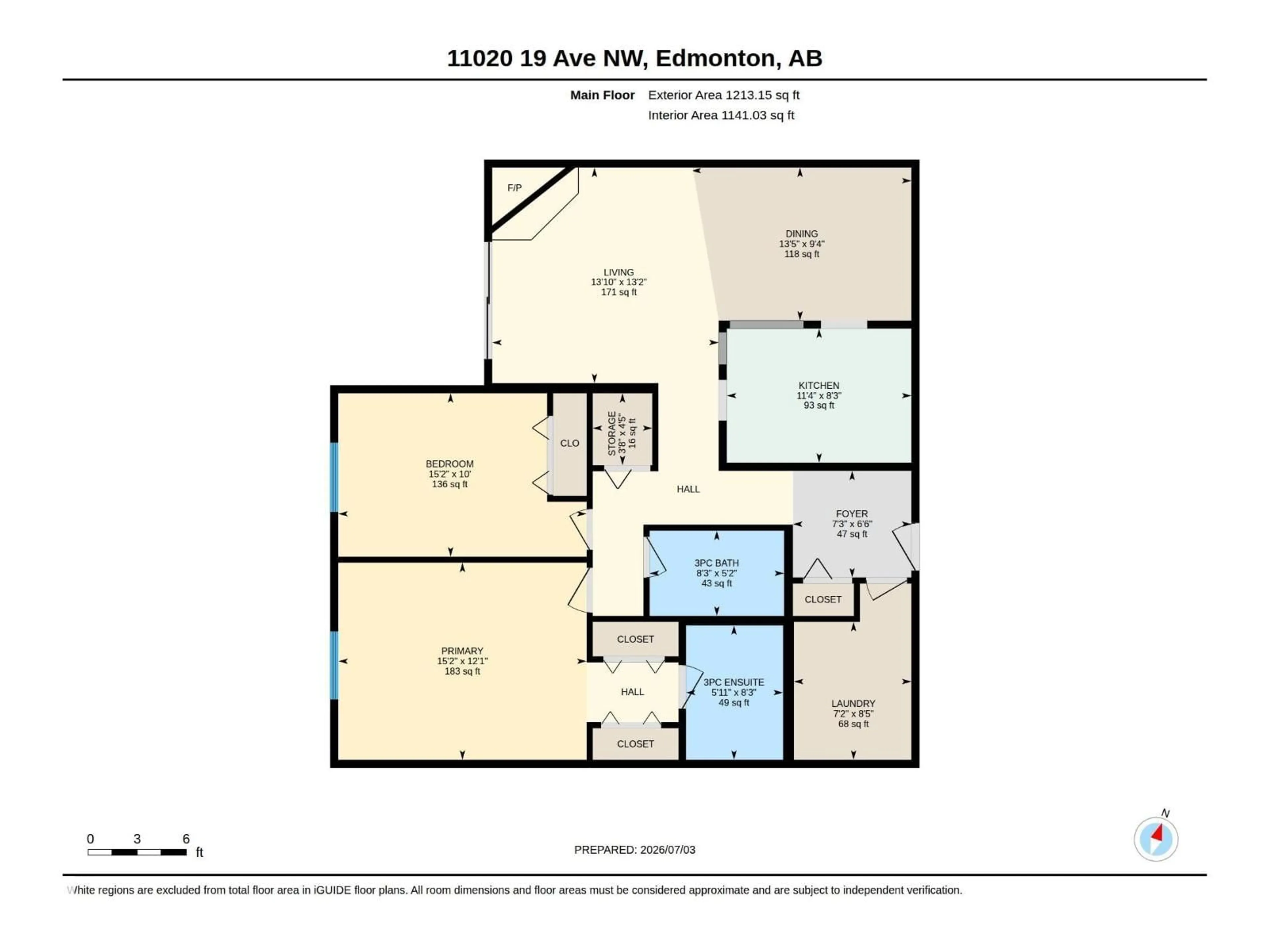 Floor plan for #302 - 11020 19 AV, Edmonton Alberta T6J6P5