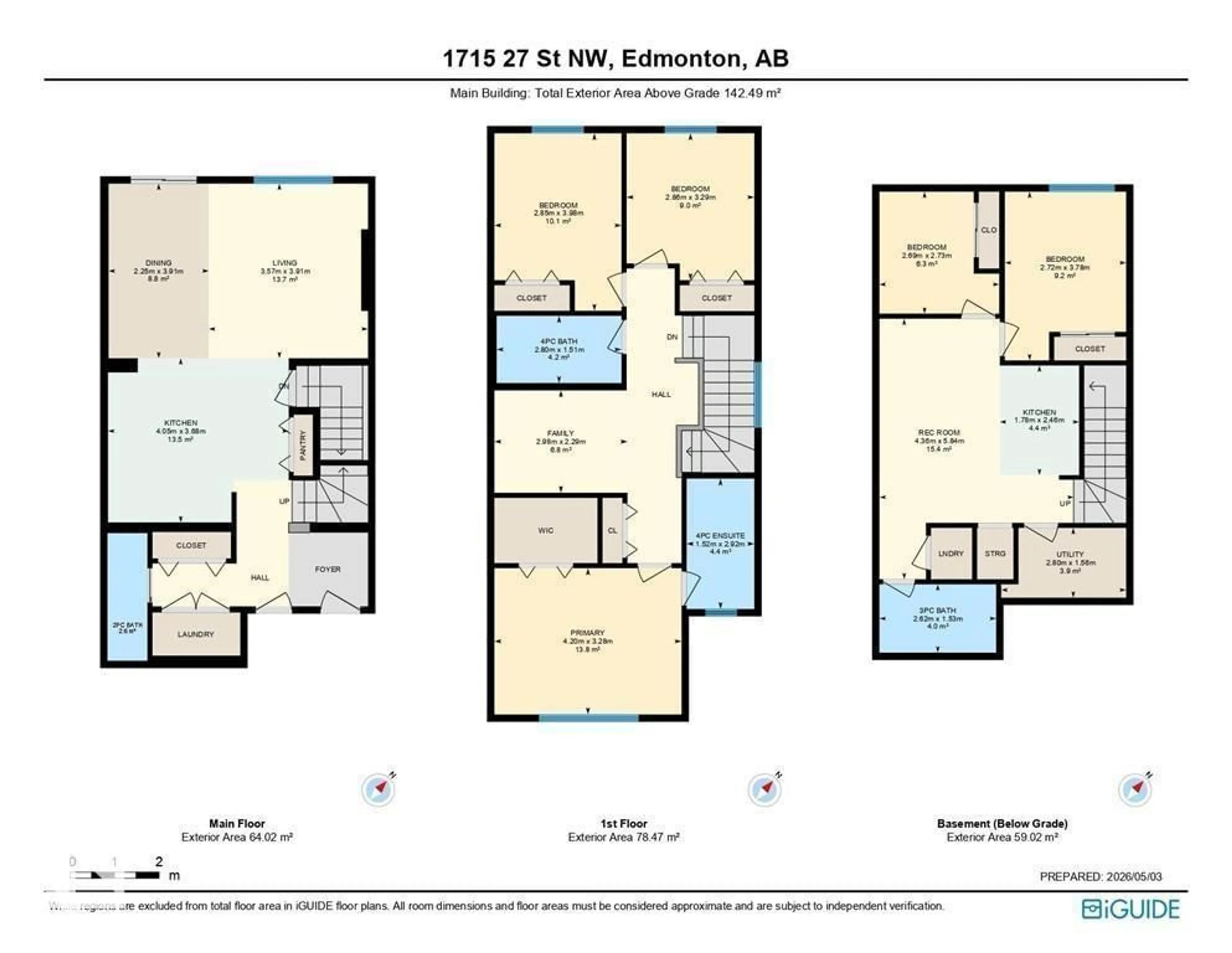 Floor plan for NW - 1715 27 ST, Edmonton Alberta T6T2G6