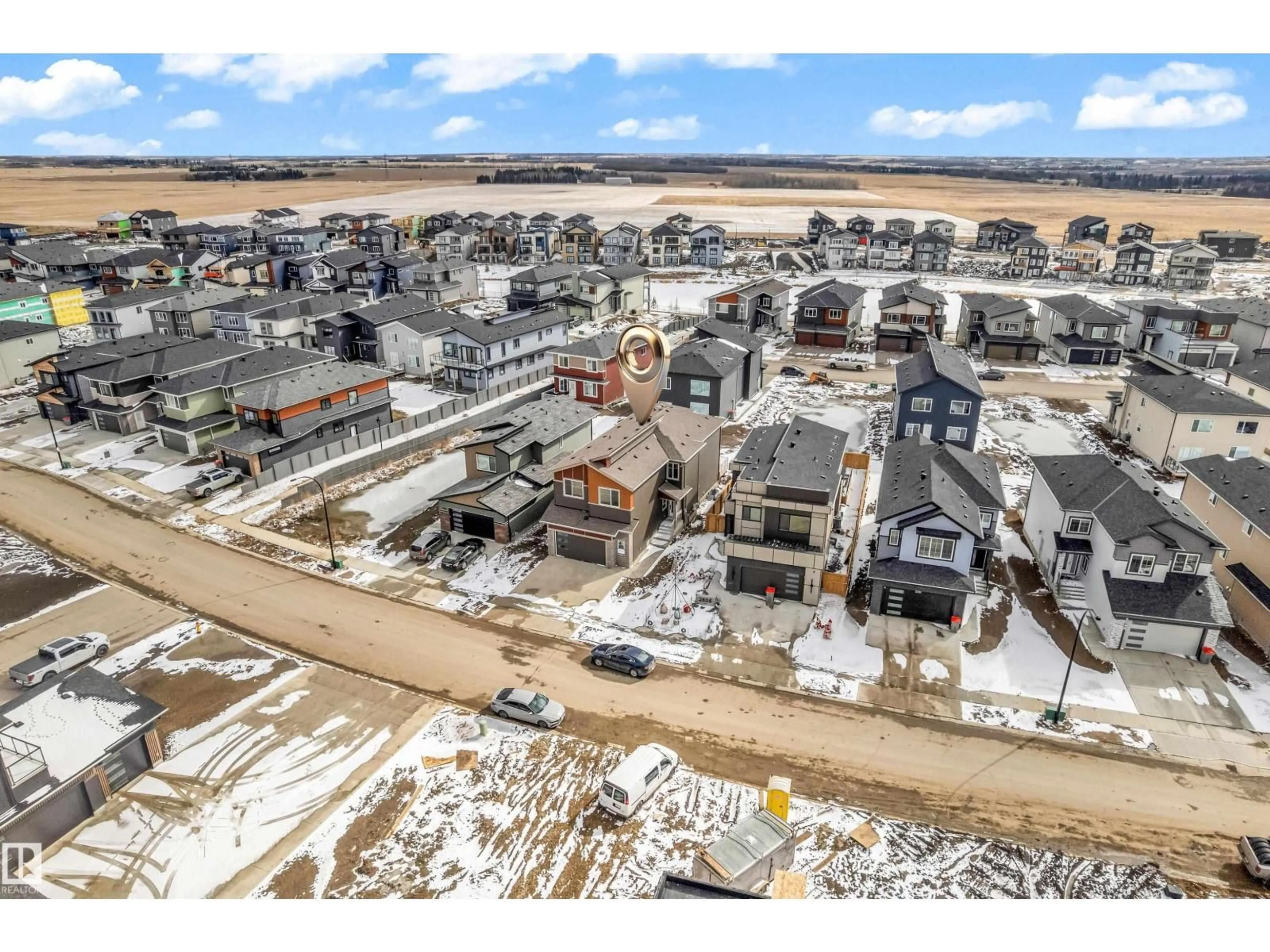 A pic from outside/outdoor area/front of a property/back of a property/a pic from drone, street for 2611 62 AV, Rural Leduc County Alberta T4X3A4