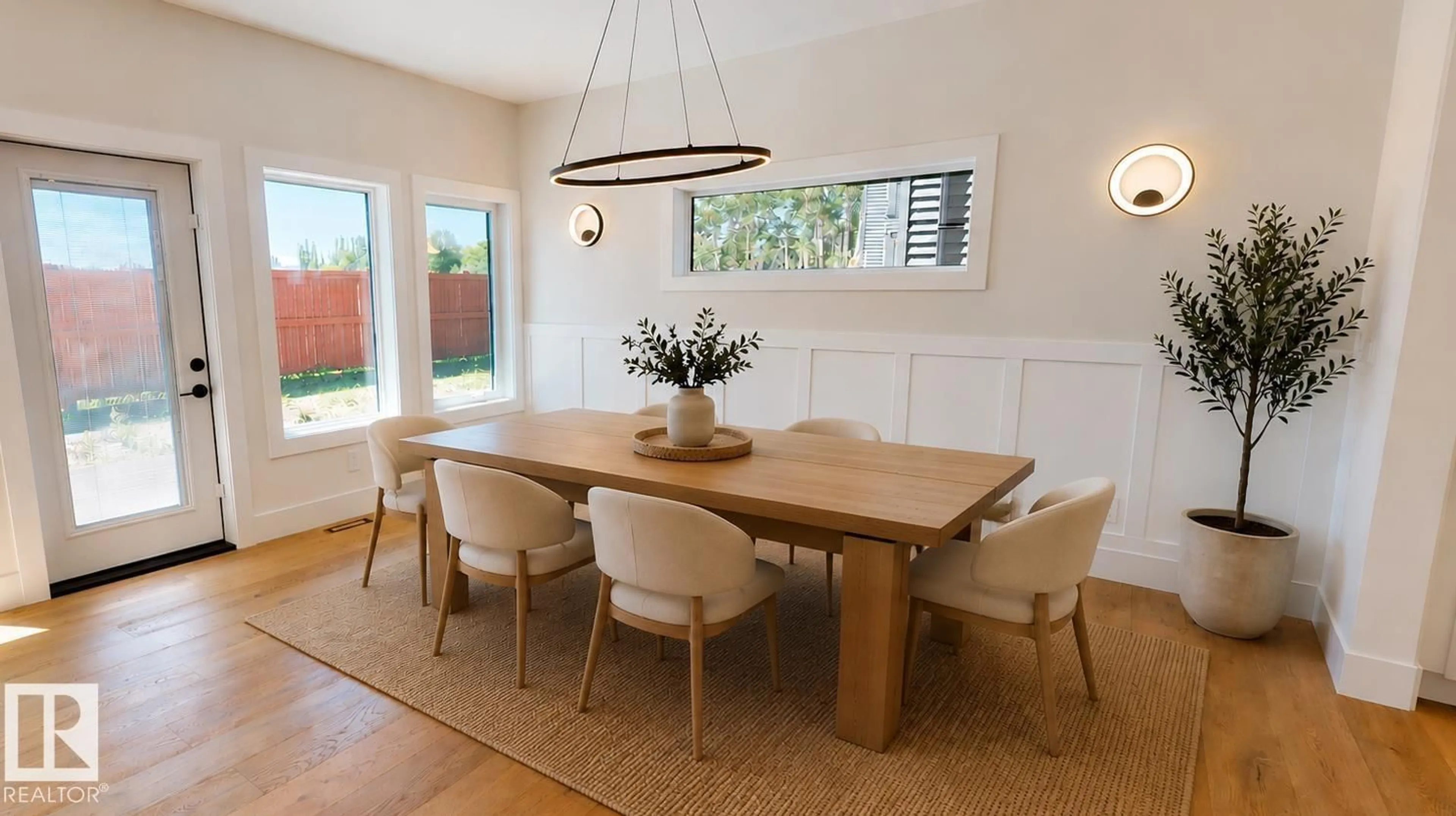Dining room, wood/laminate floor for 51 GRASSVIEW CR, Spruce Grove Alberta T7X3G1