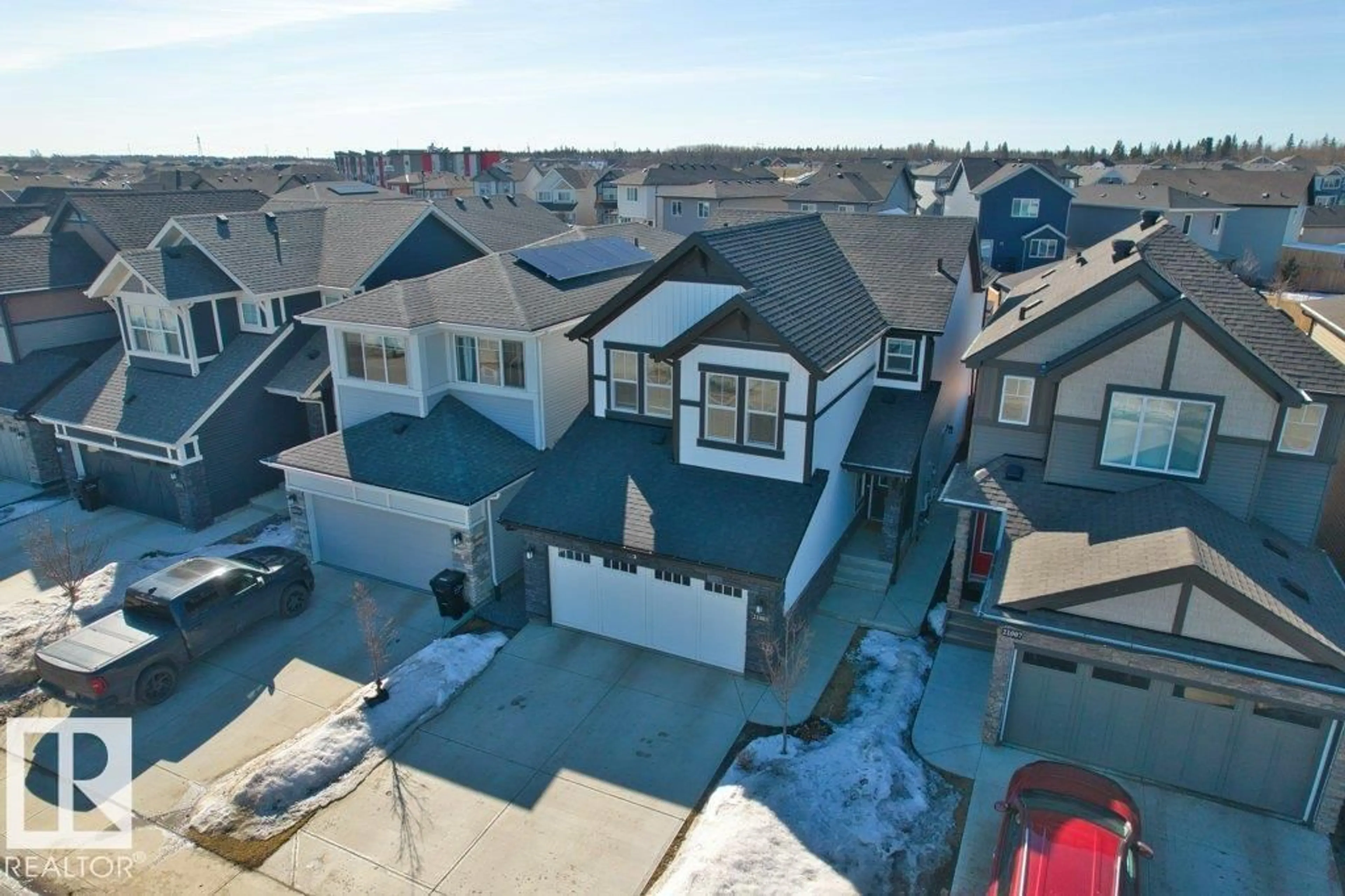 A pic from outside/outdoor area/front of a property/back of a property/a pic from drone, street for 21003 131 AV, Edmonton Alberta T5S0P4