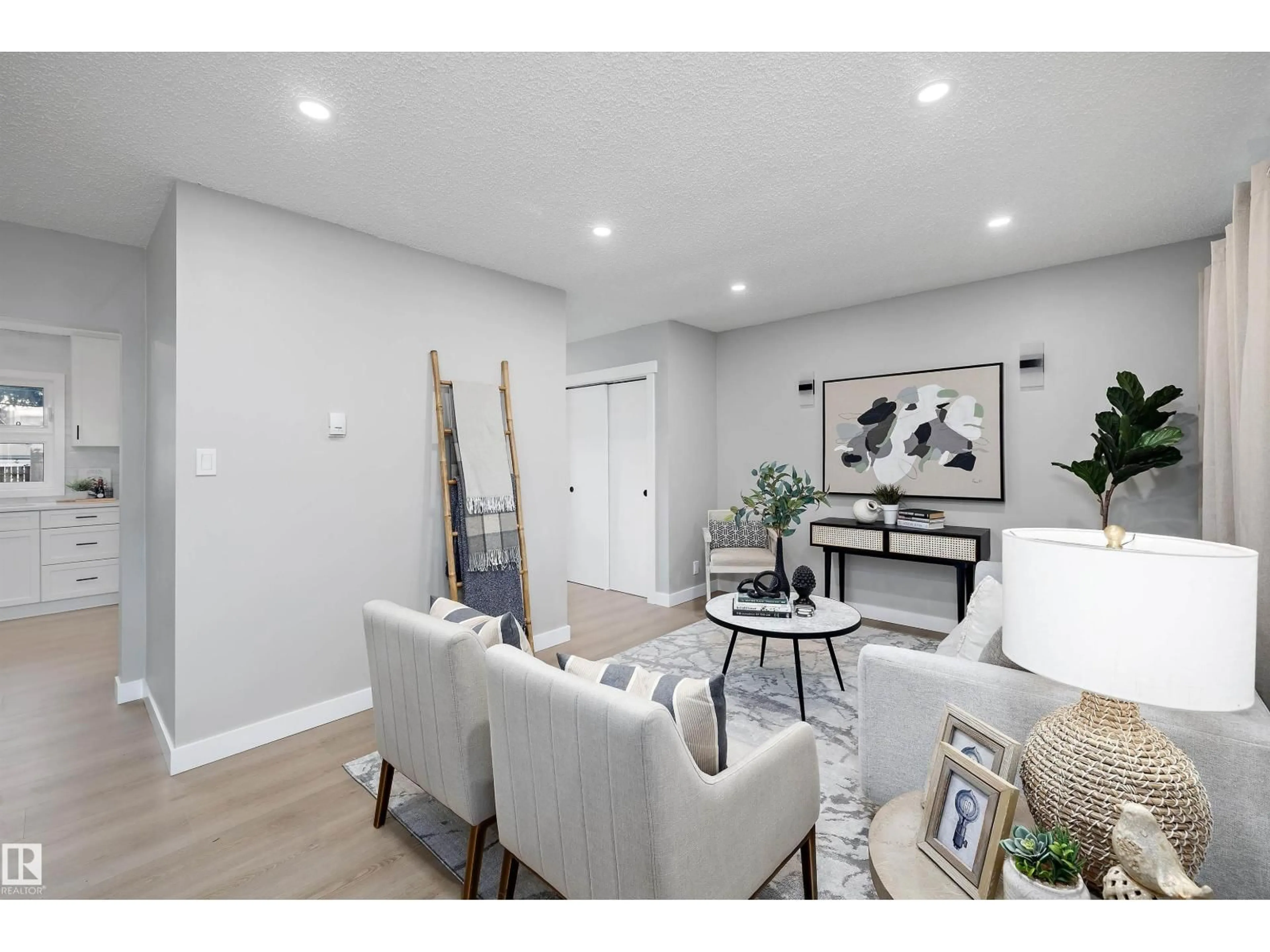 Living room with furniture, unknown for NW - 12912 103 ST, Edmonton Alberta T5E4M3