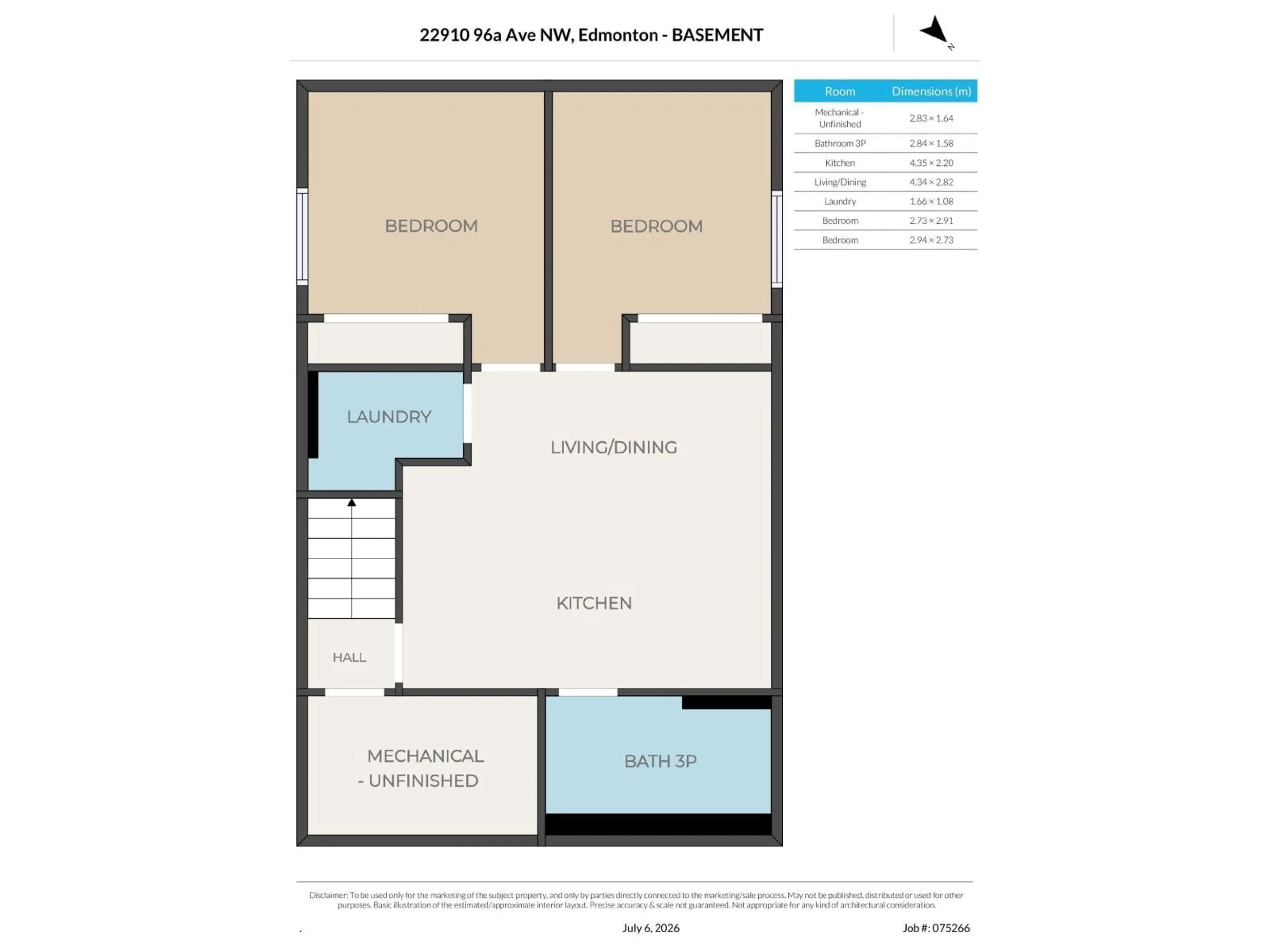 Floor plan for 22910 96A AV, Edmonton Alberta T5T7M7