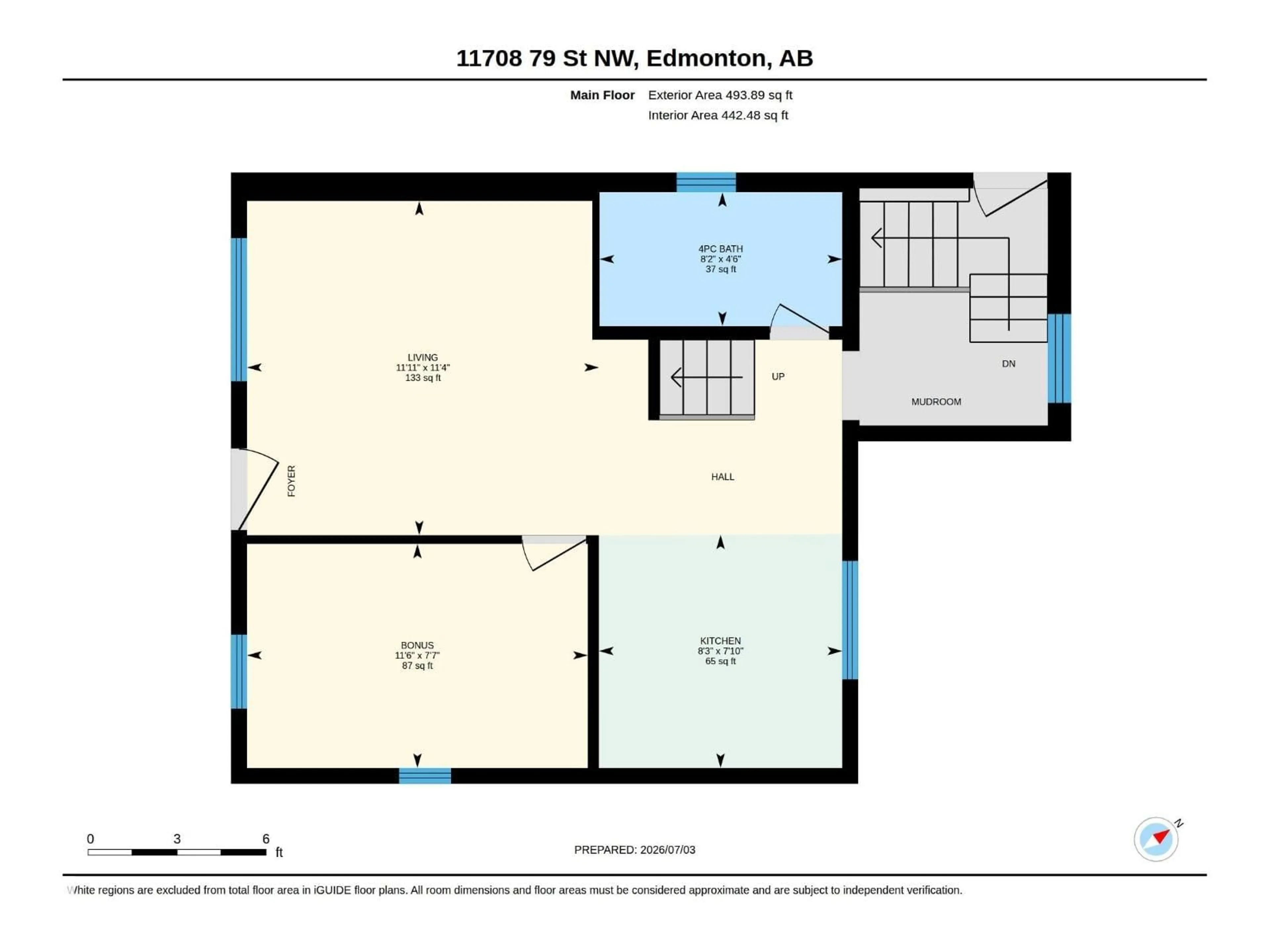 Floor plan for NW - 11708 79 ST, Edmonton Alberta T5B2K7