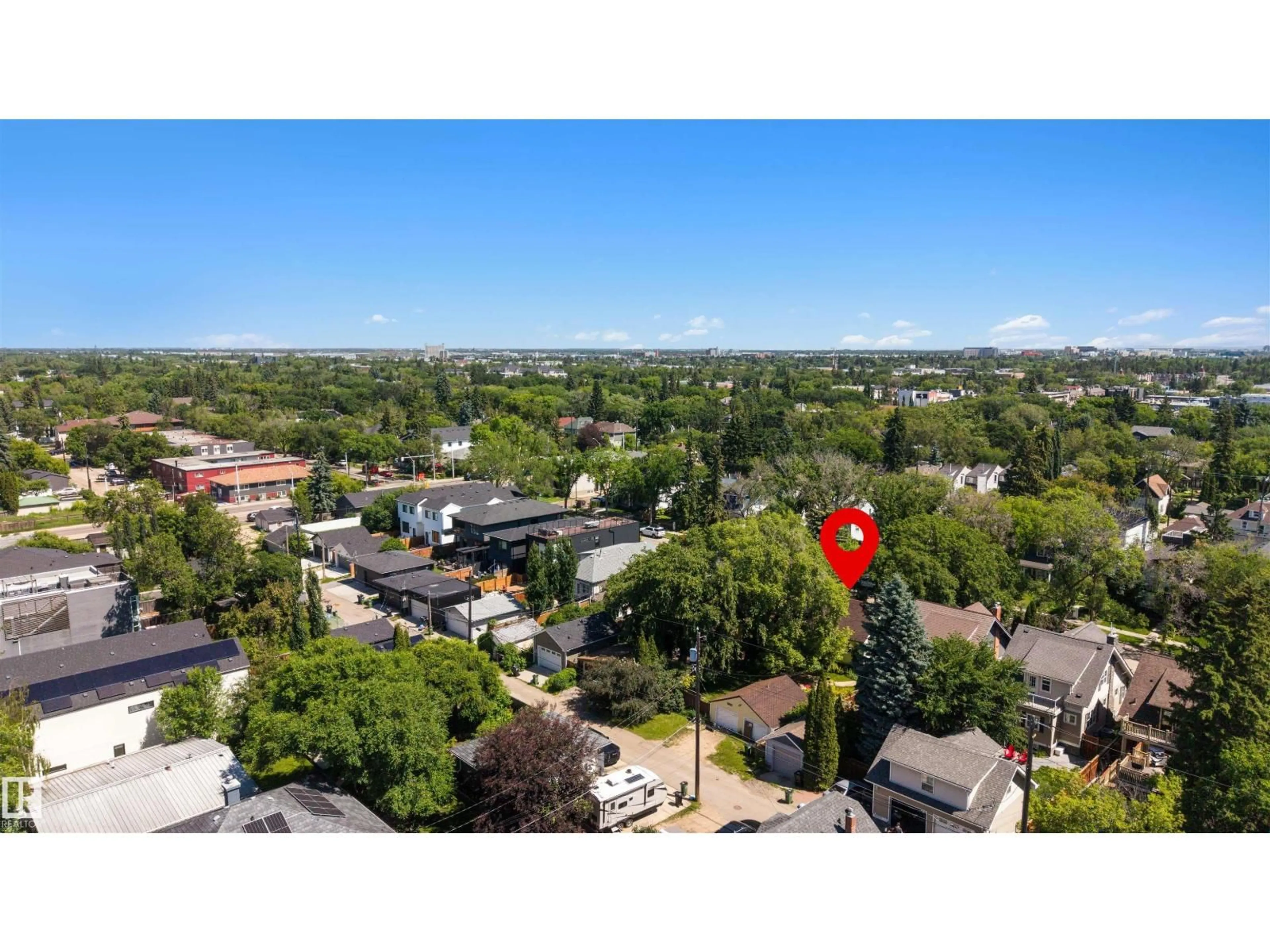 A pic from outside/outdoor area/front of a property/back of a property/a pic from drone, city buildings view from balcony for 10612 127 ST, Edmonton Alberta T5N1W1