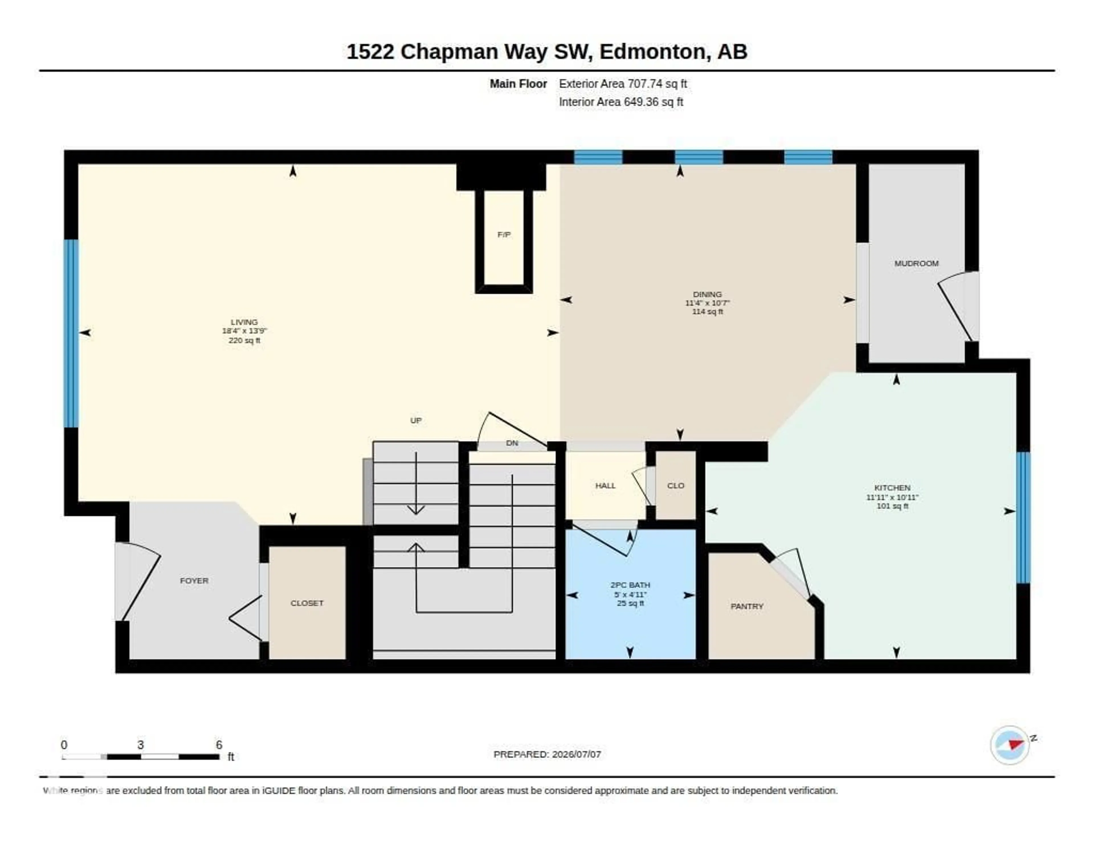 Floor plan for 1522 CHAPMAN WY, Edmonton Alberta T6W0Y9