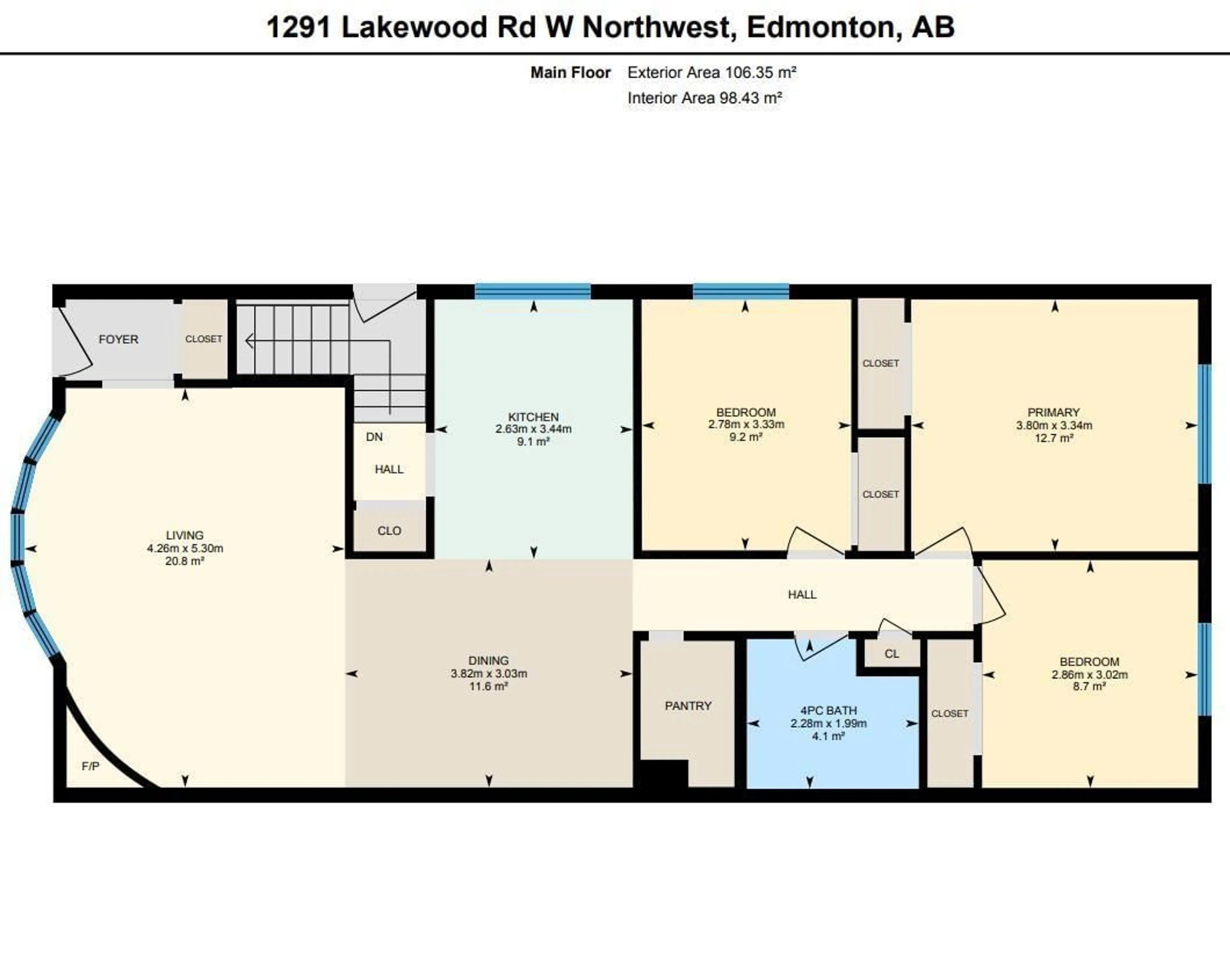 Floor plan for 1291 LAKEWOOD RD, Edmonton Alberta T6K3L1