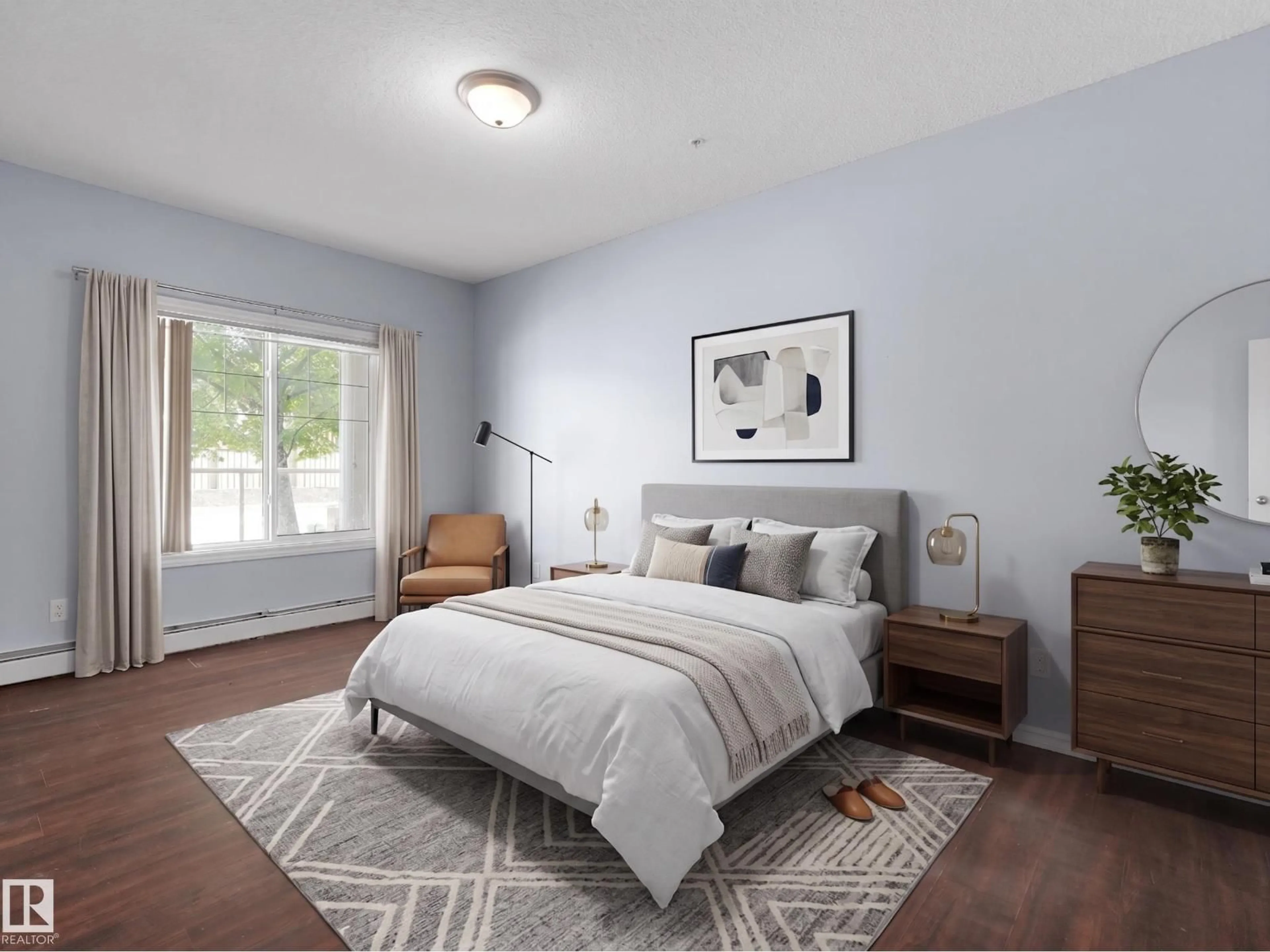 Bedroom with bed, unknown for #106 - 263 MACEWAN RD, Edmonton Alberta T6W0C4