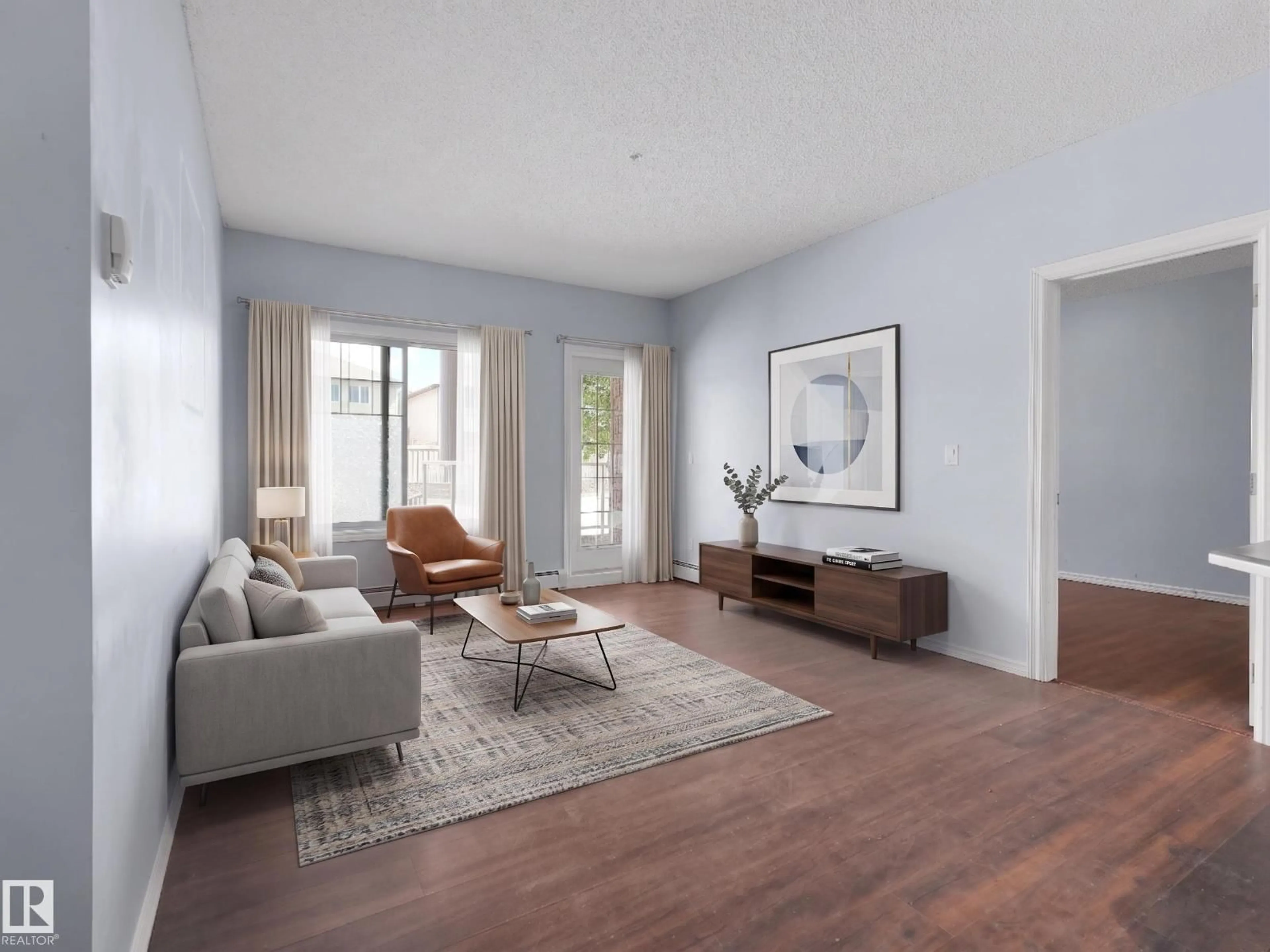 Living room with furniture, unknown for #106 - 263 MACEWAN RD, Edmonton Alberta T6W0C4