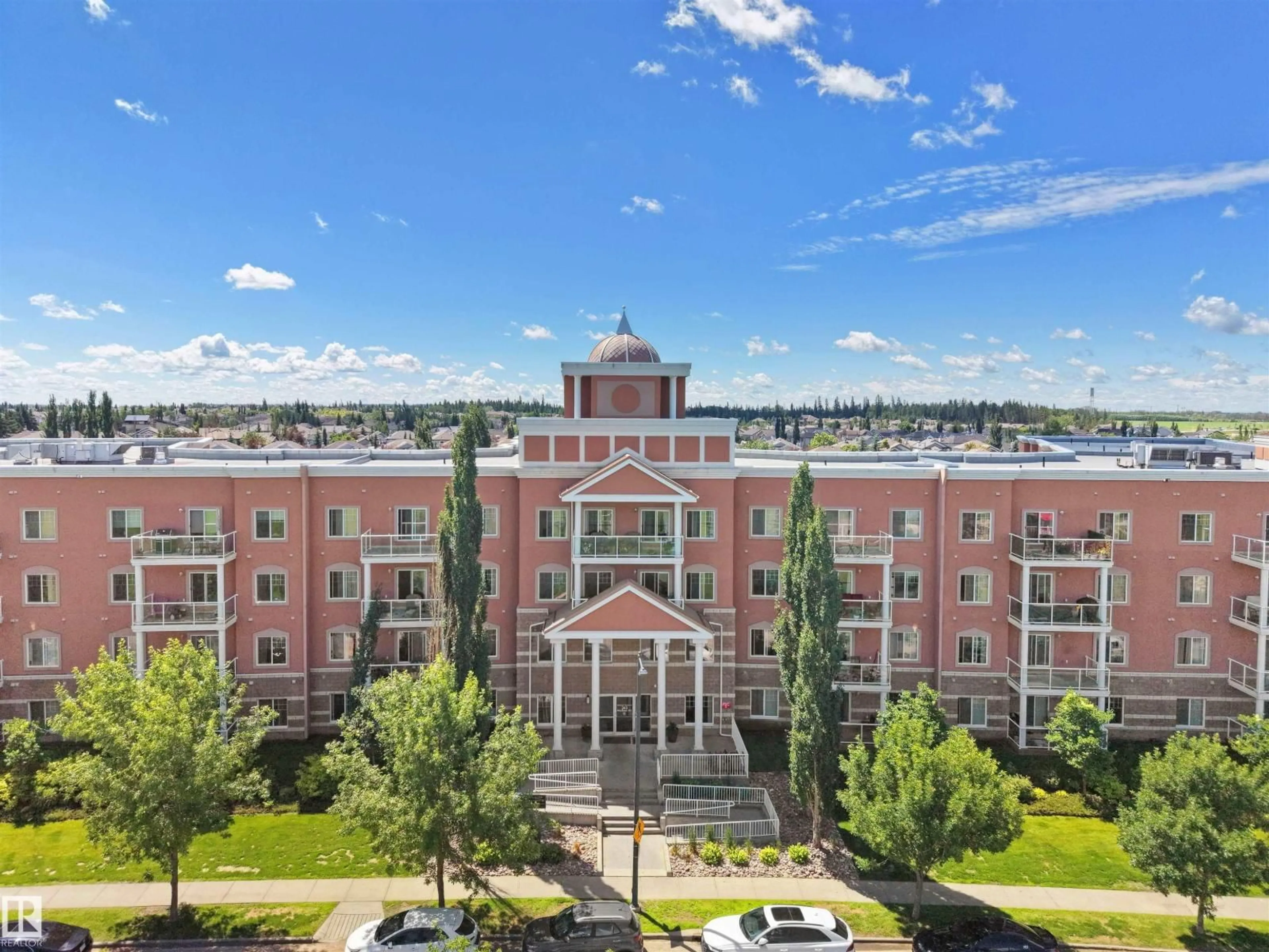 A pic from outside/outdoor area/front of a property/back of a property/a pic from drone, city buildings view from balcony for #106 - 263 MACEWAN RD, Edmonton Alberta T6W0C4
