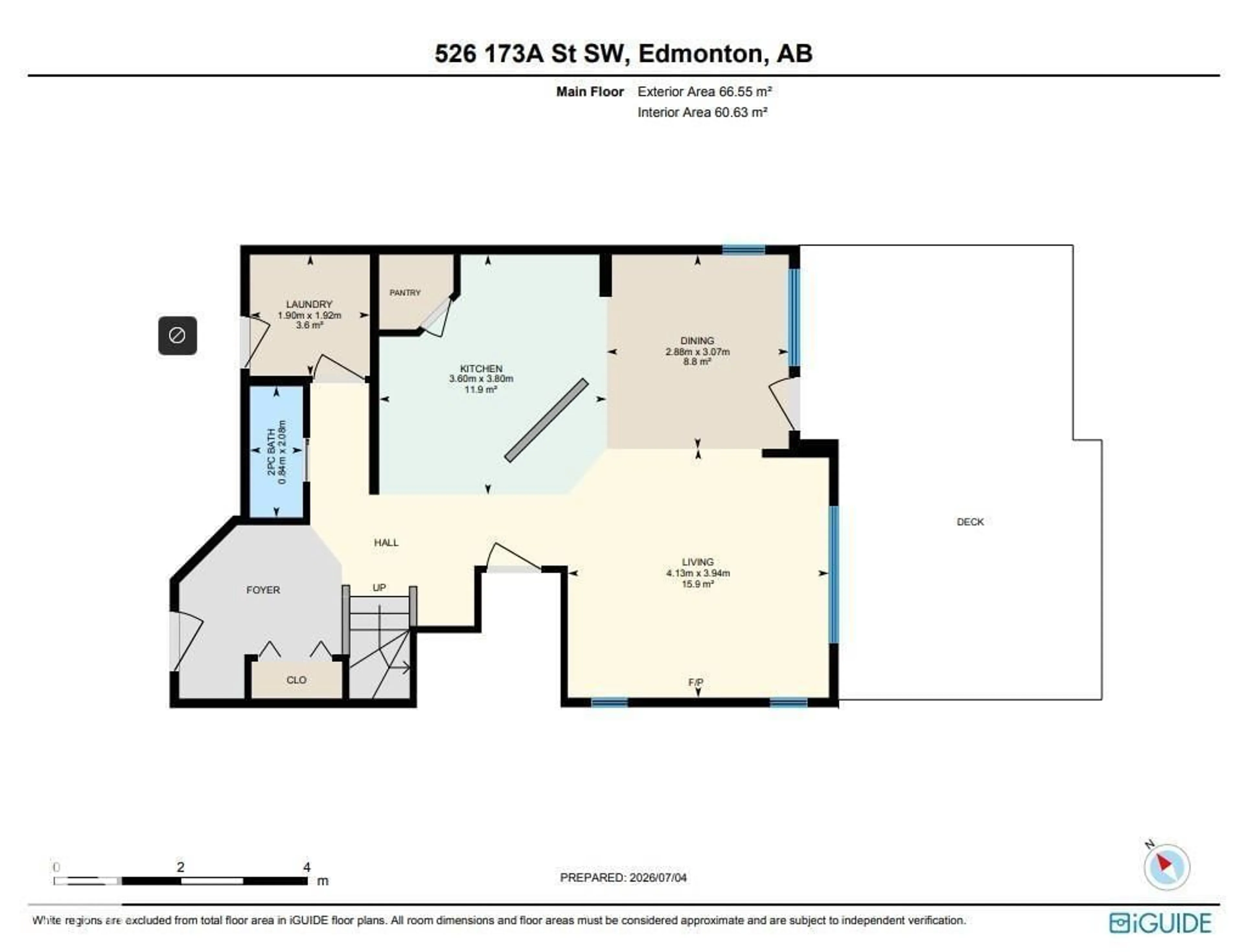 Floor plan for SW - 526 173A ST, Edmonton Alberta T6W2A5