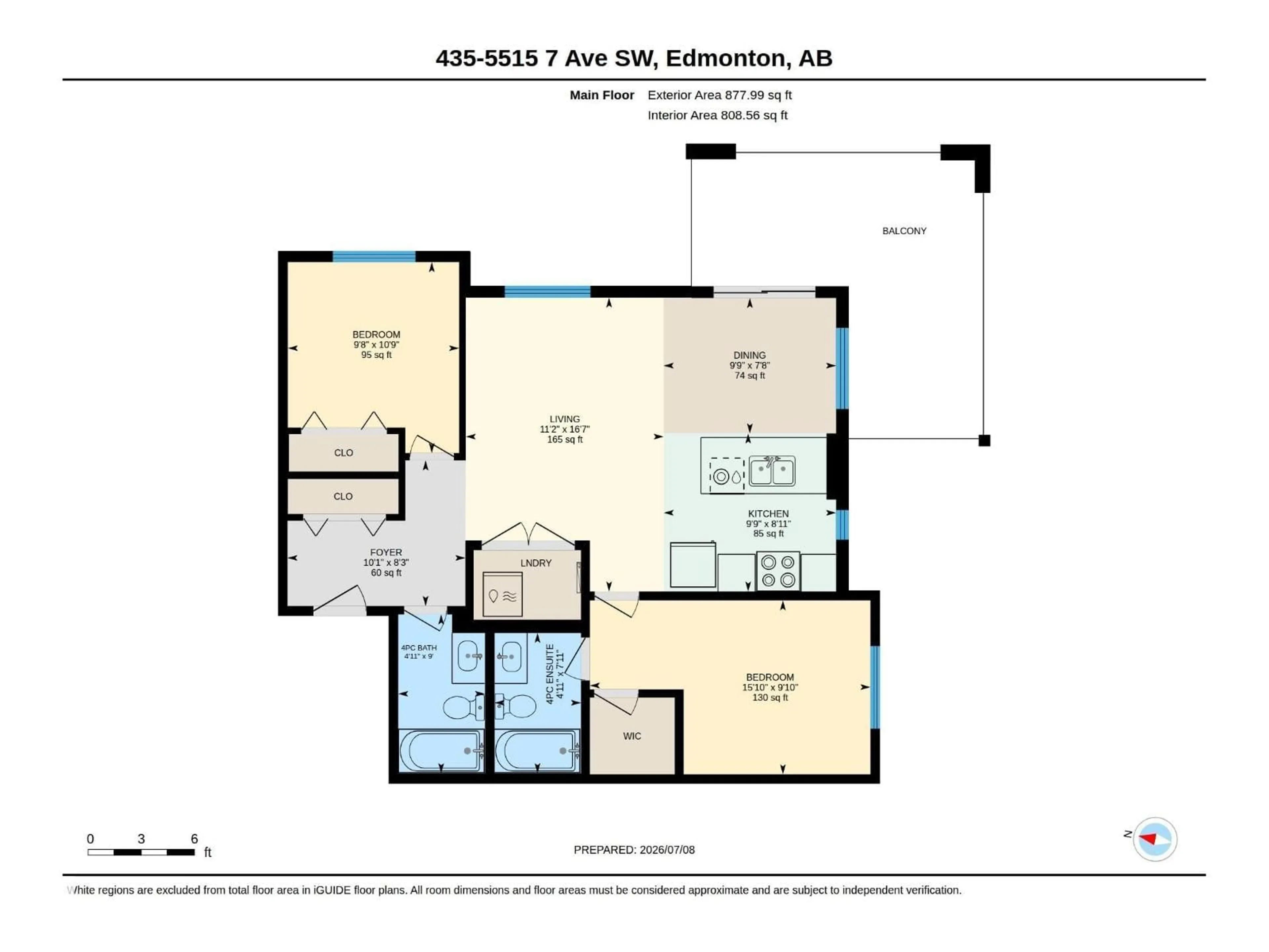Floor plan for #435 - 5515 7 AV, Edmonton Alberta T6X0G6