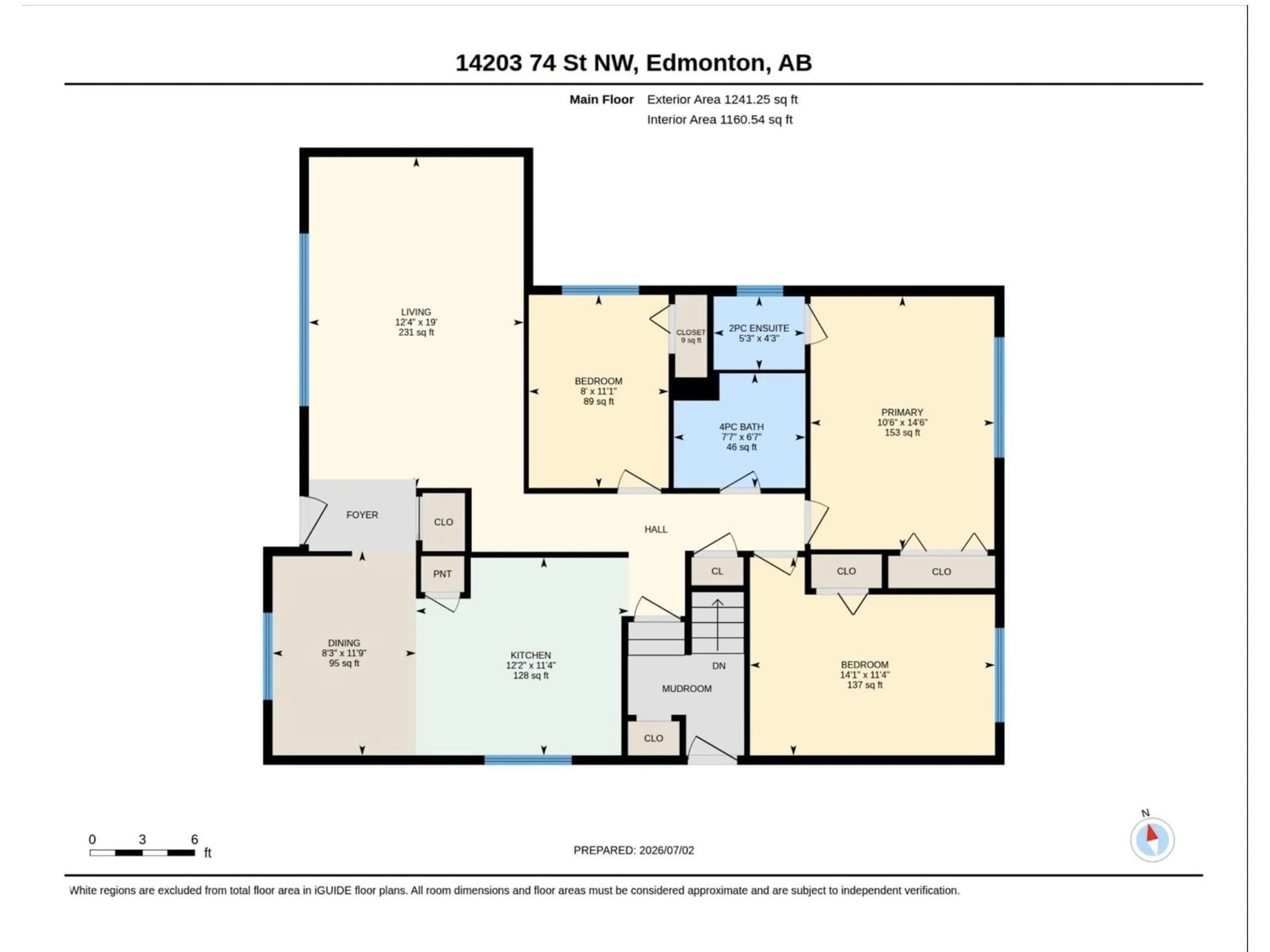Floor plan for NW - 14203 74 ST, Edmonton Alberta T5C0Y1