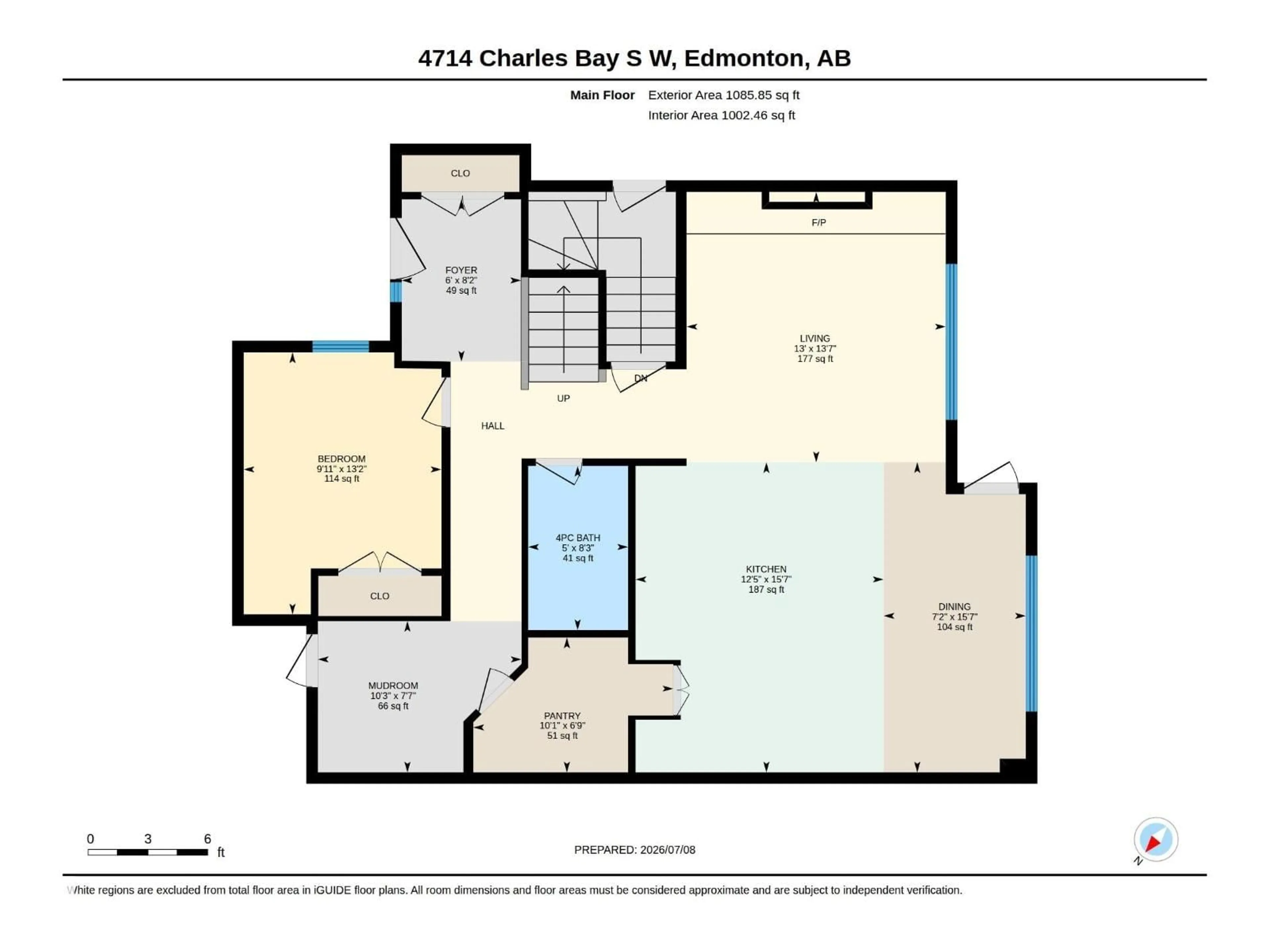 Floor plan for SW - 4714 CHARLES BAY BA, Edmonton Alberta T6W3H1