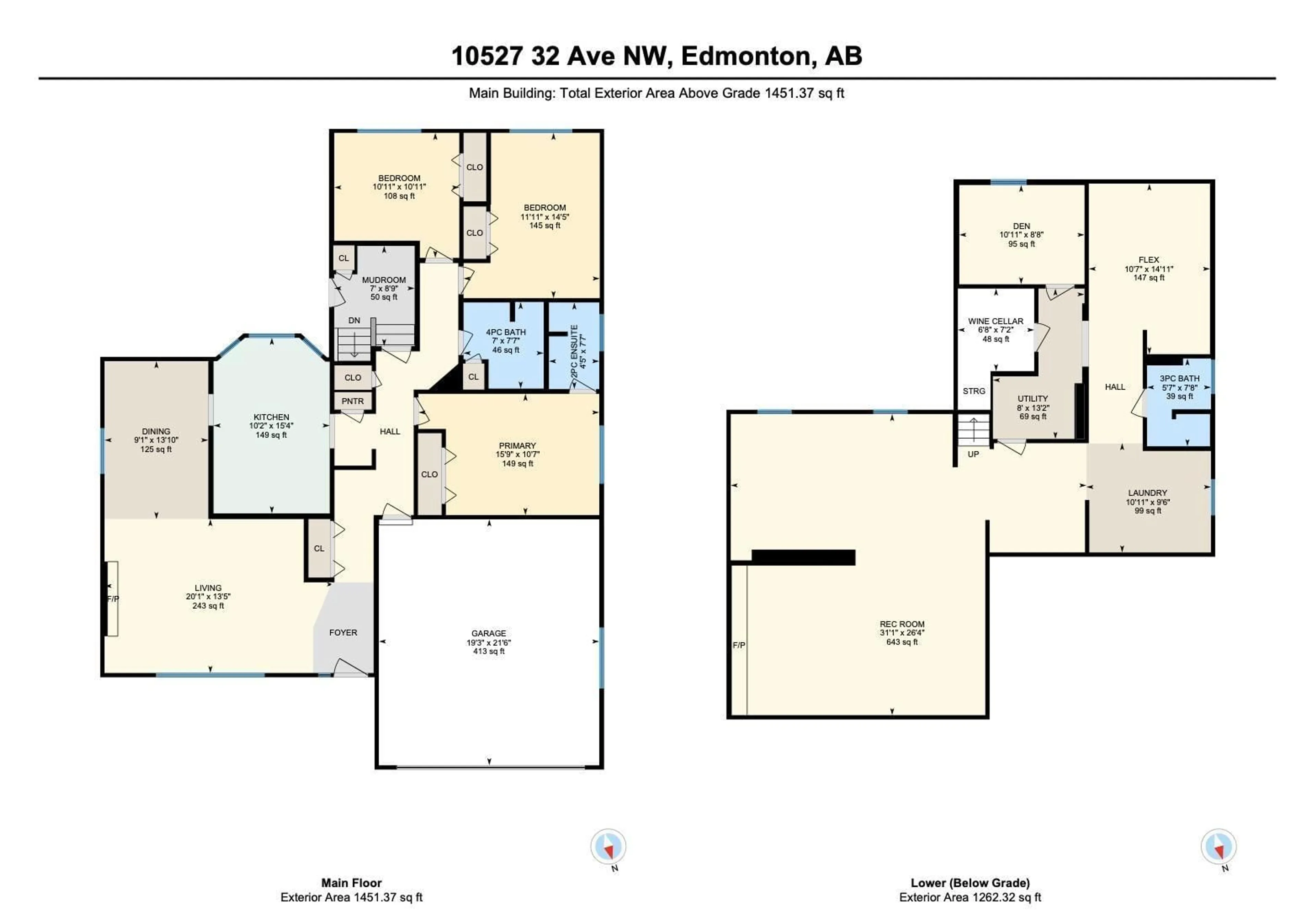 Floor plan for 10527 32 AV, Edmonton Alberta T6J2Y5
