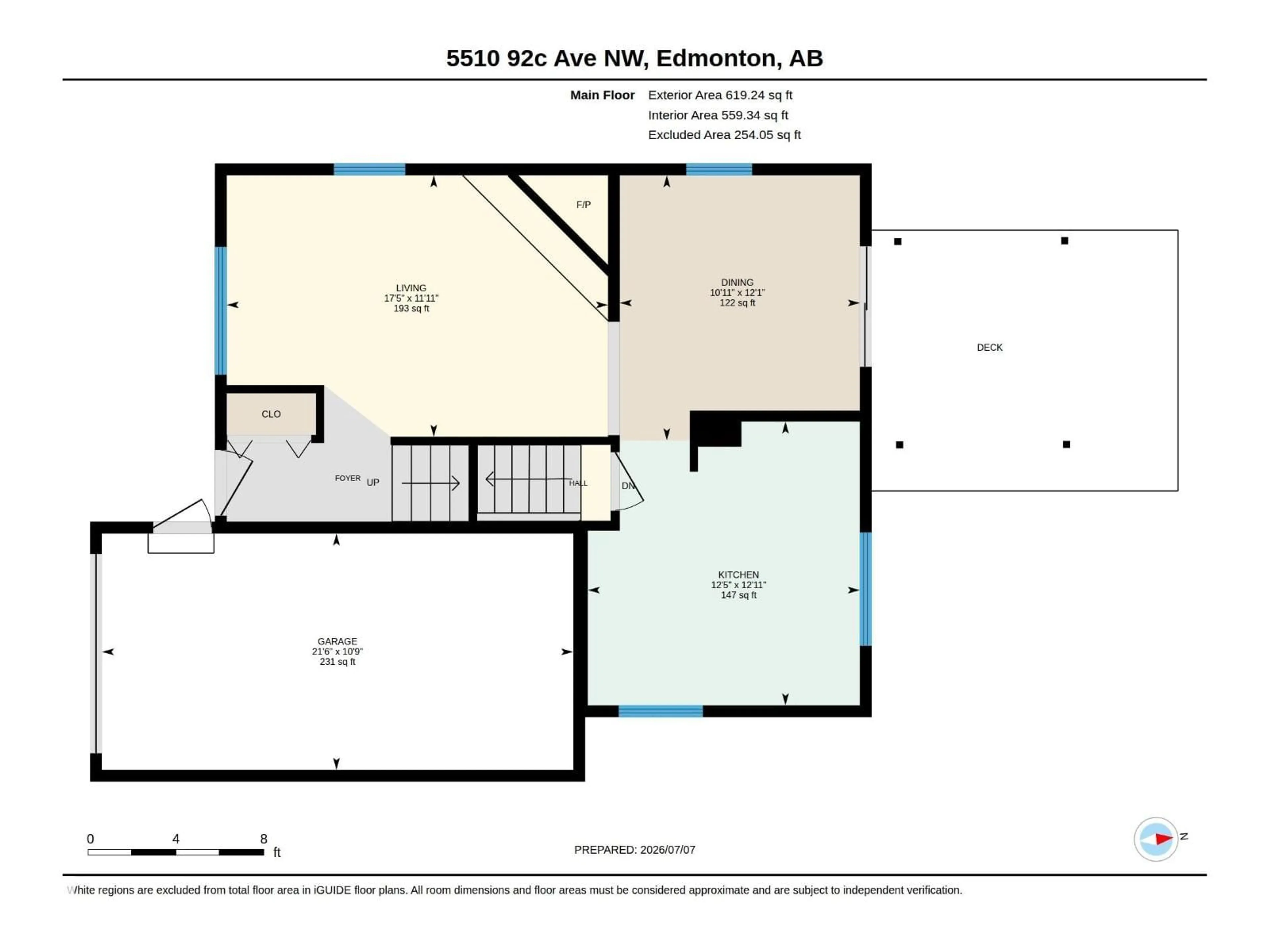 Floor plan for 5510 92C AV, Edmonton Alberta T6B2K6