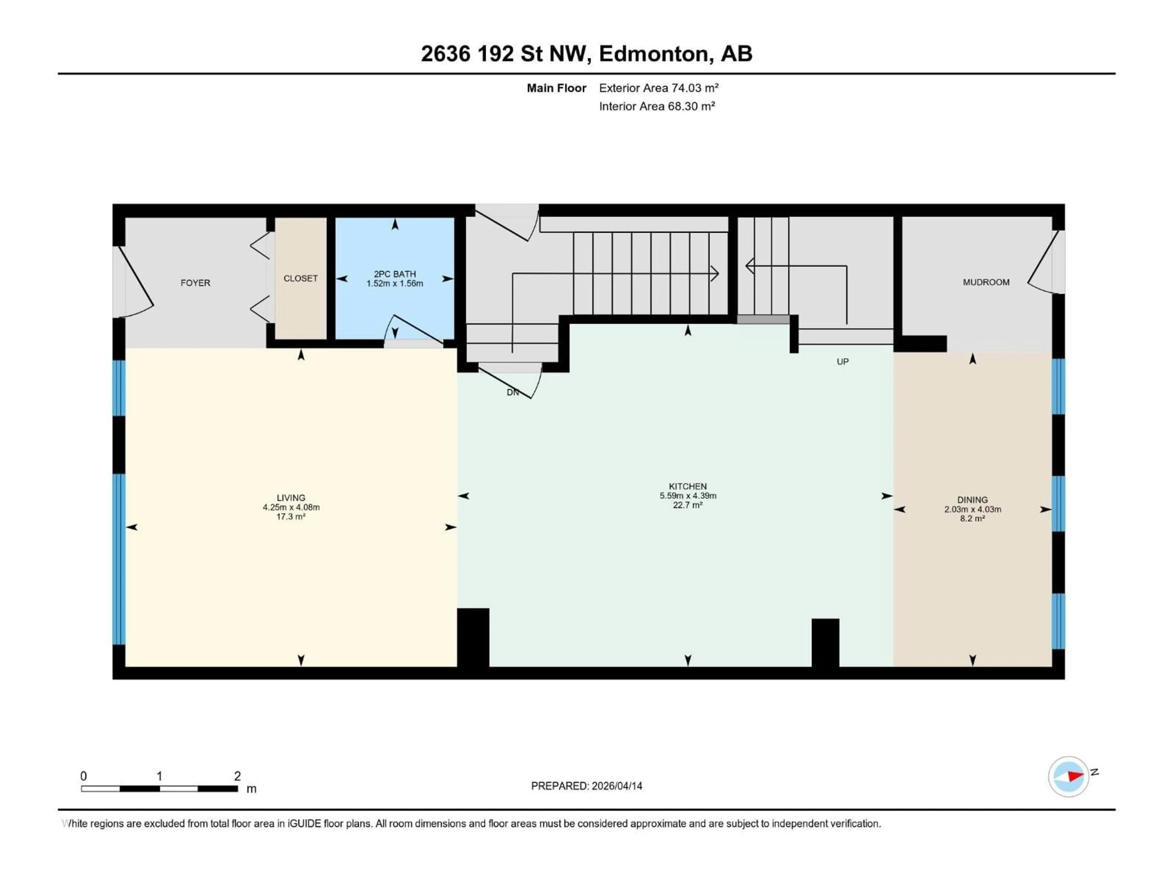 Floor plan for NW - 2636 192 ST, Edmonton Alberta T6M1L1