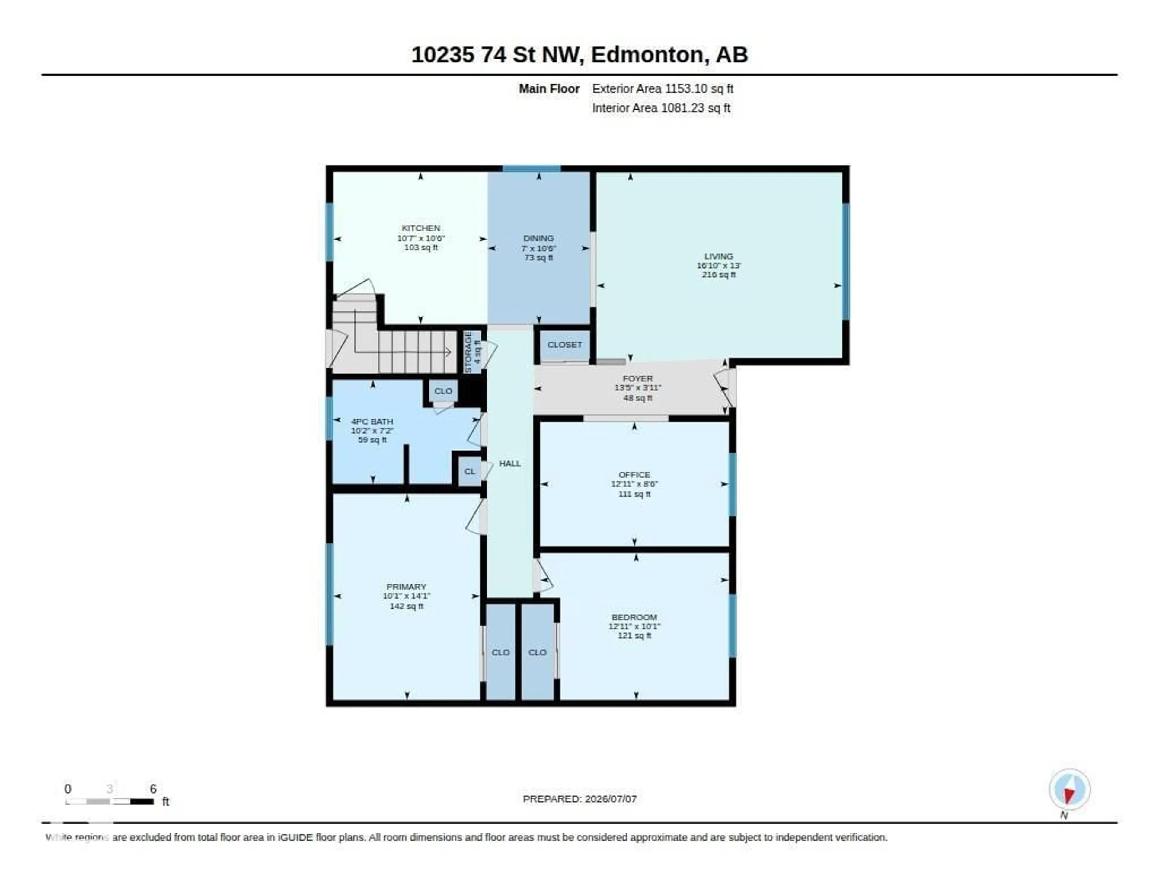 Floor plan for 10235 74 ST, Edmonton Alberta T6A2Y2