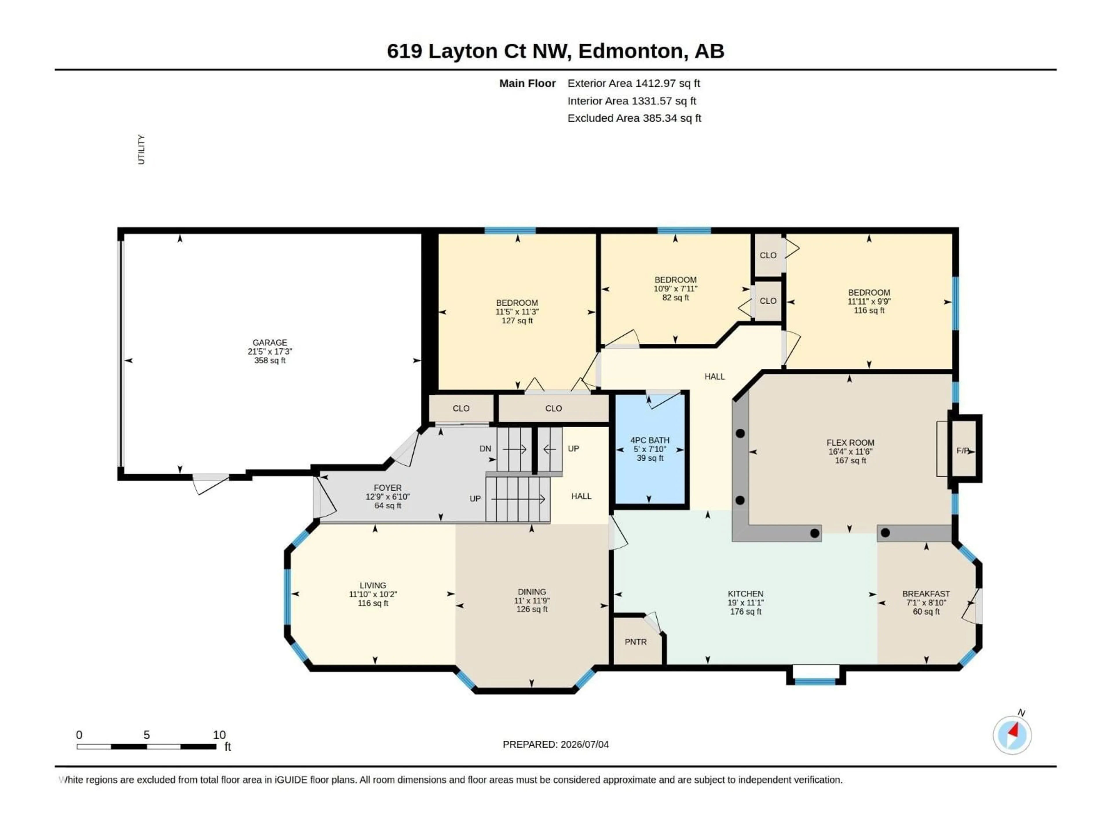 Floor plan for 619 LAYTON CT, Edmonton Alberta T6R2S9