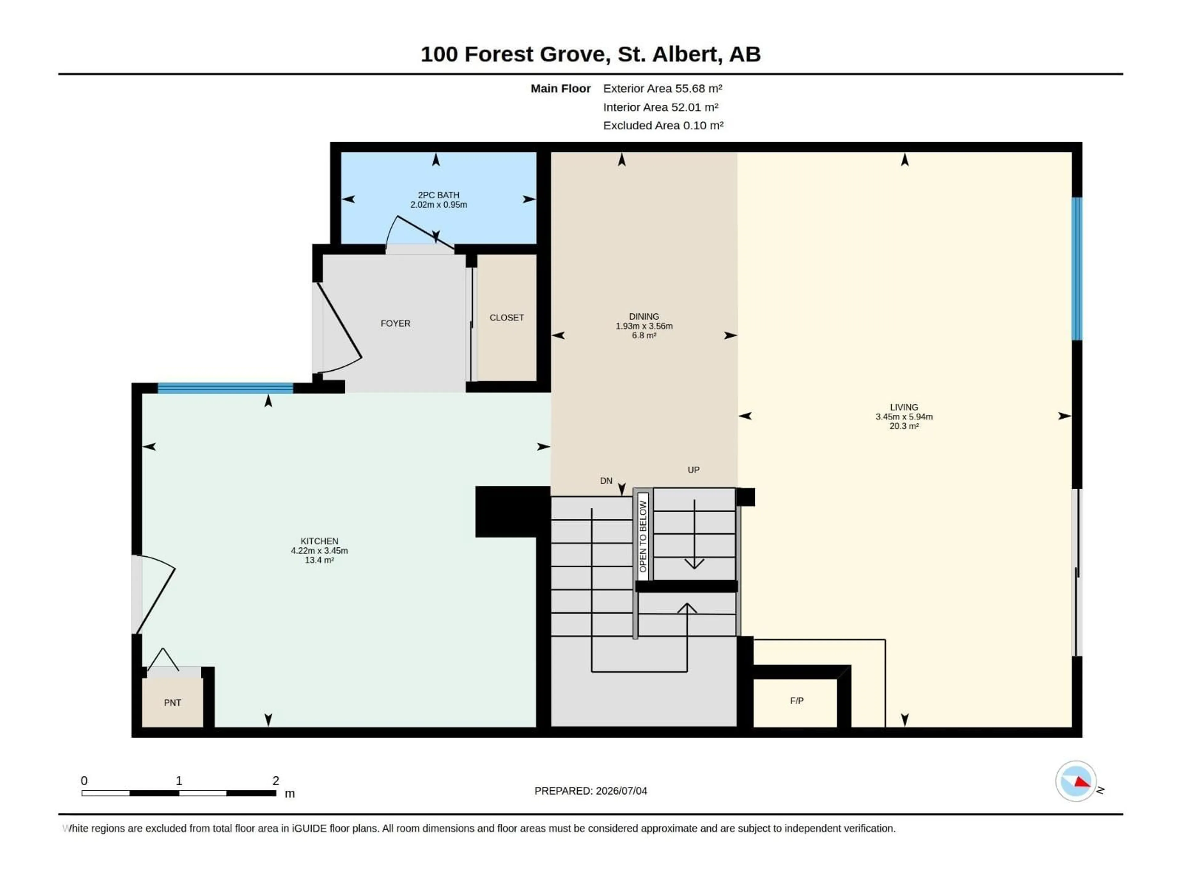 Floor plan for 100 FOREST GV, St. Albert Alberta T8N3K6
