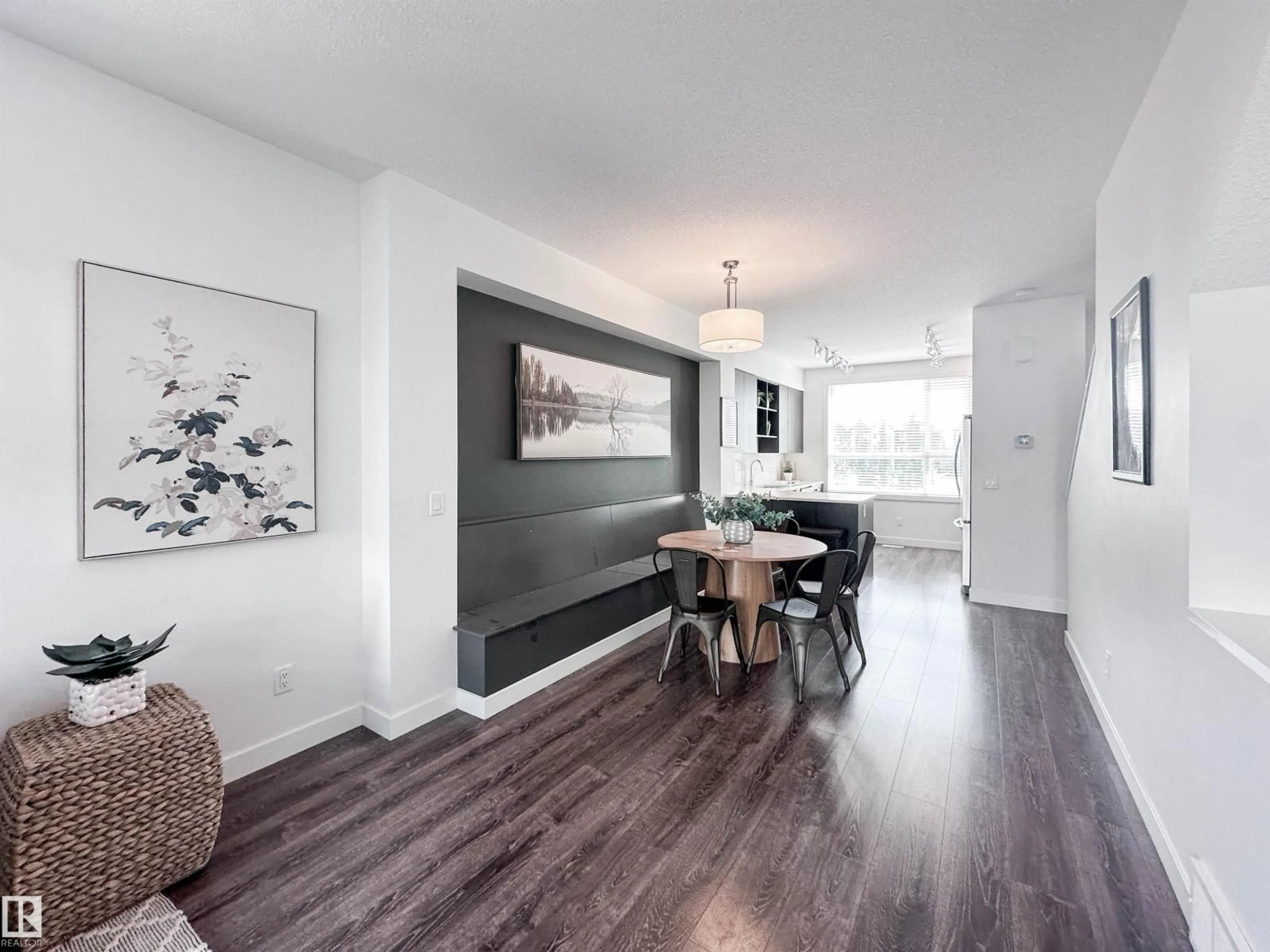 Dining room, wood/laminate floor for #21 - 100 JENSEN LAKES BV, St. Albert Alberta T8N7T9