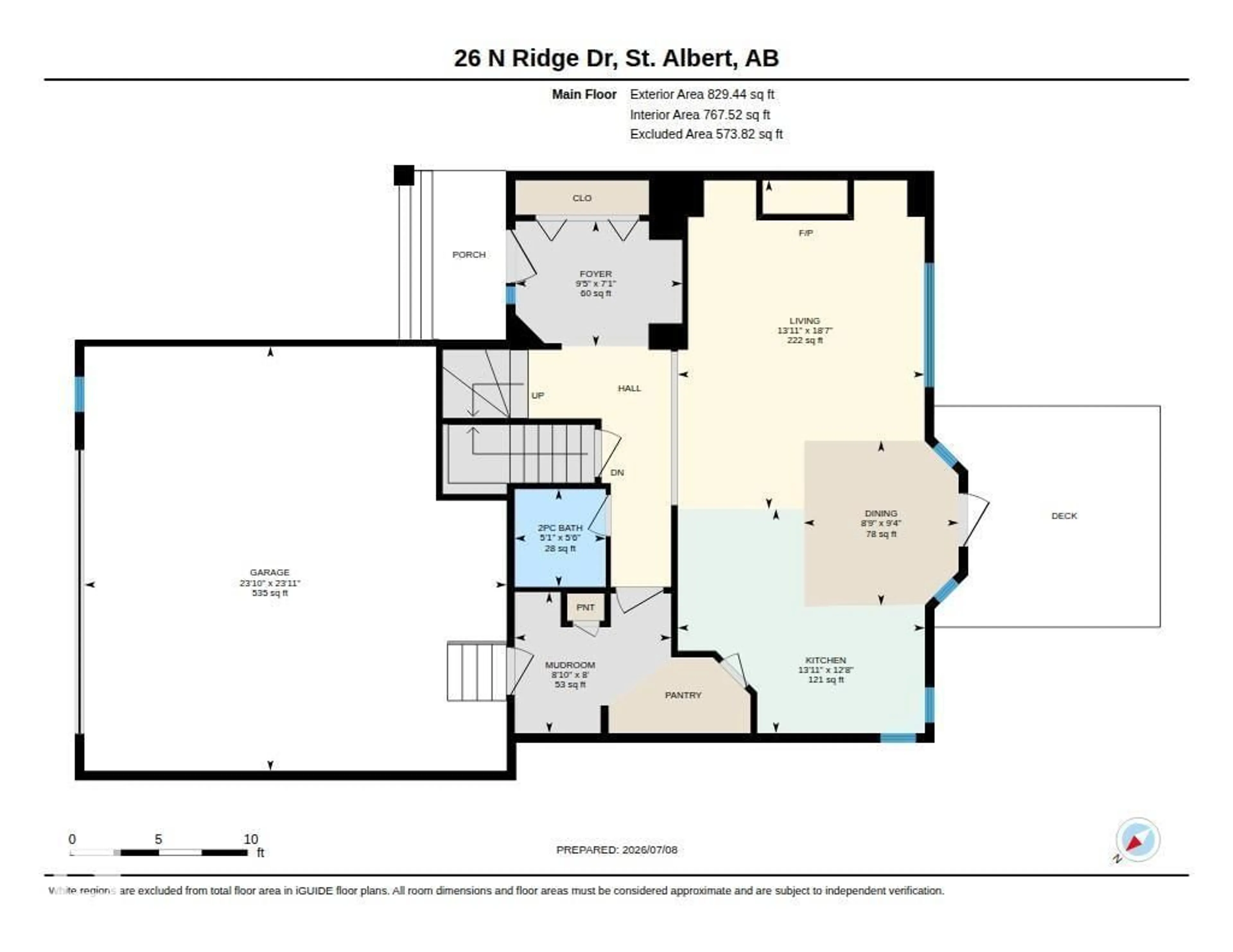 Floor plan for 26 NORTH RIDGE DR, St. Albert Alberta T8N7E4