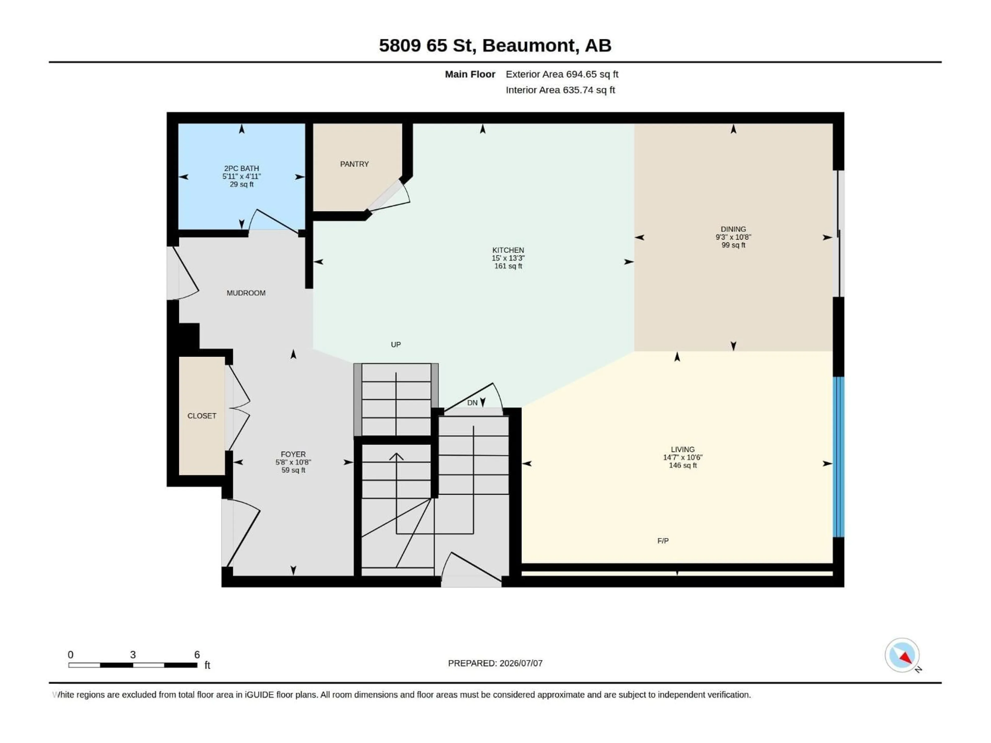 Floor plan for 5809 65 ST, Beaumont Alberta T4X2A4
