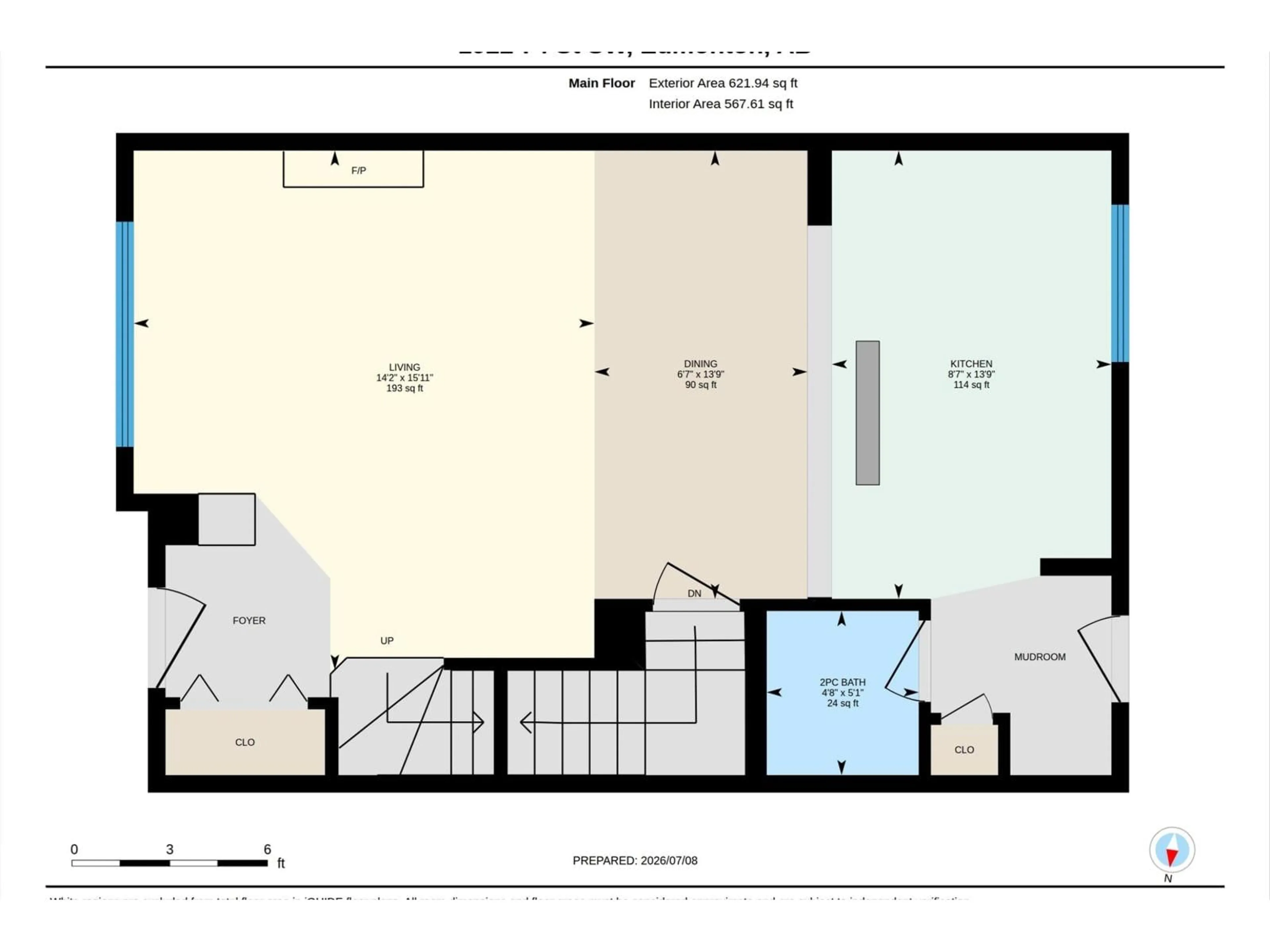 Floor plan for SW - 1922 74 ST, Edmonton Alberta T6X0K3