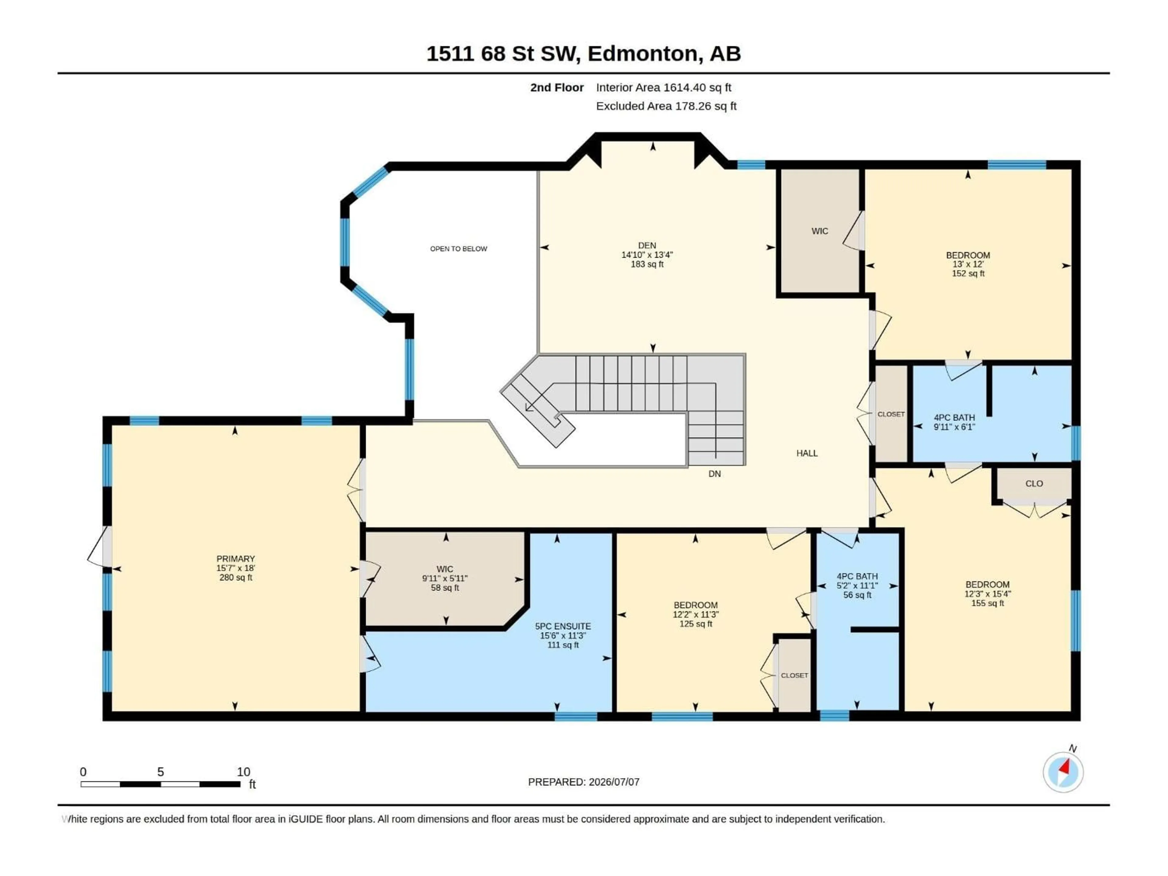 Floor plan for SW - 1511 68 ST, Edmonton Alberta T6X0G8