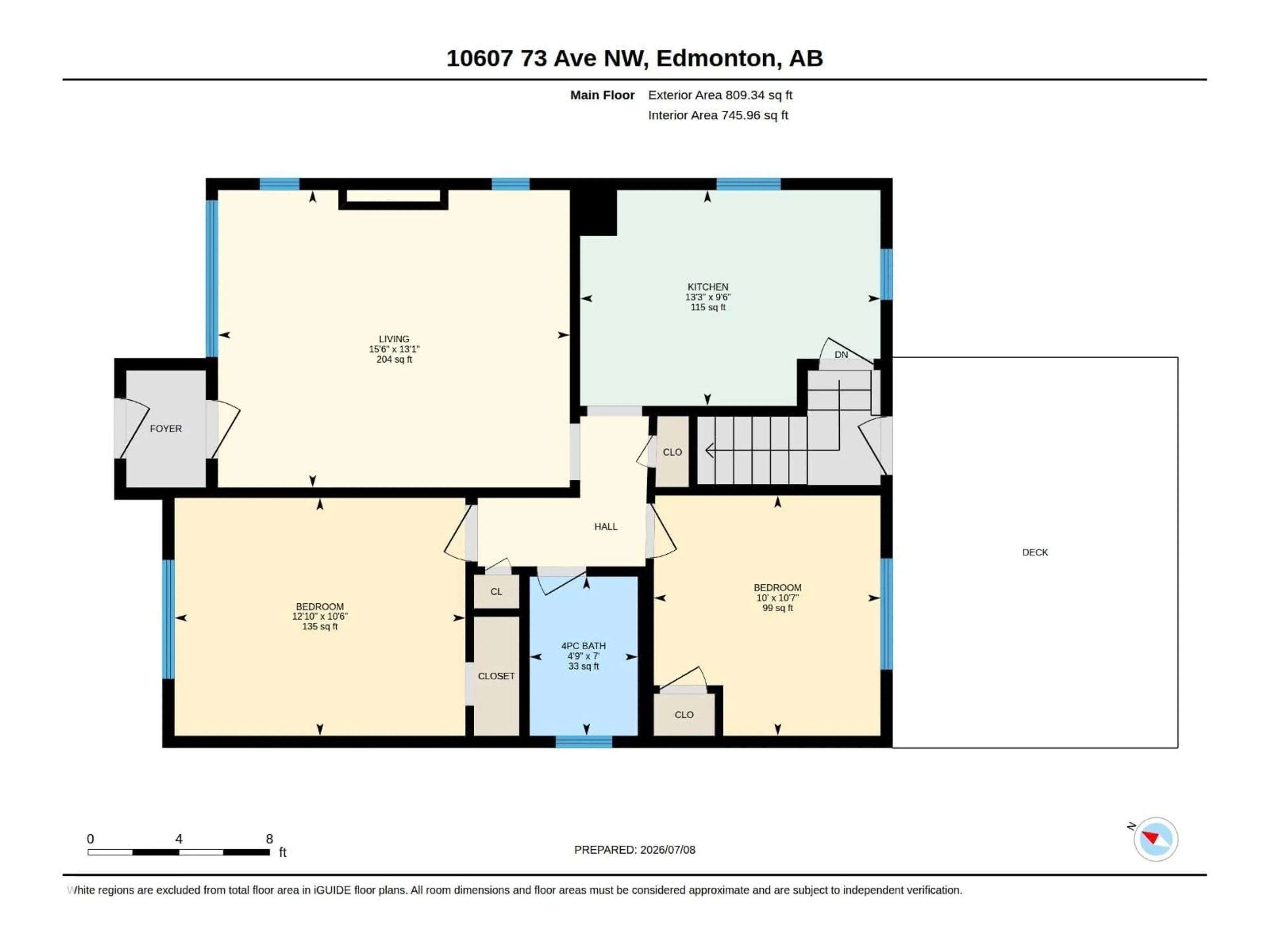 Floor plan for NW - 10607 73 AVE, Edmonton Alberta T6E1C3