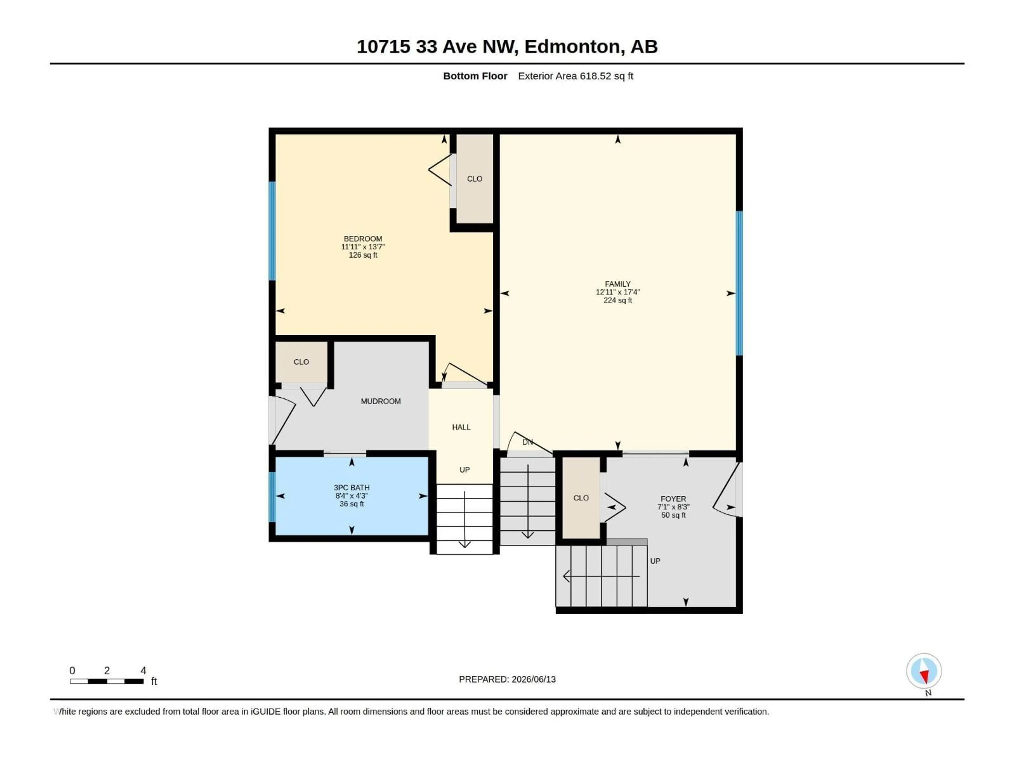 Floor plan for 10715 33 AV, Edmonton Alberta T6J2Z2