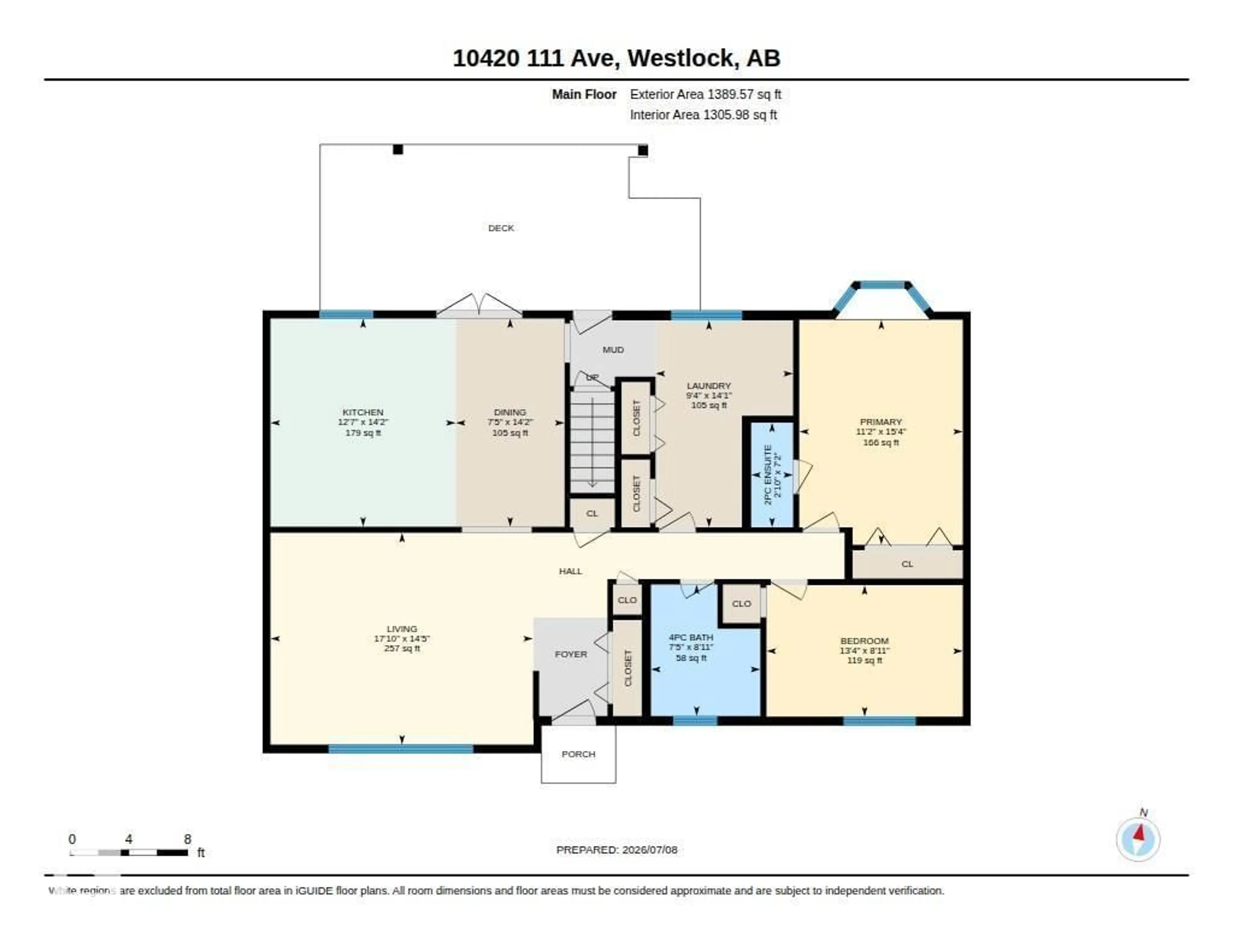 Floor plan for 10420 111 AV, Westlock Alberta T7P1E9